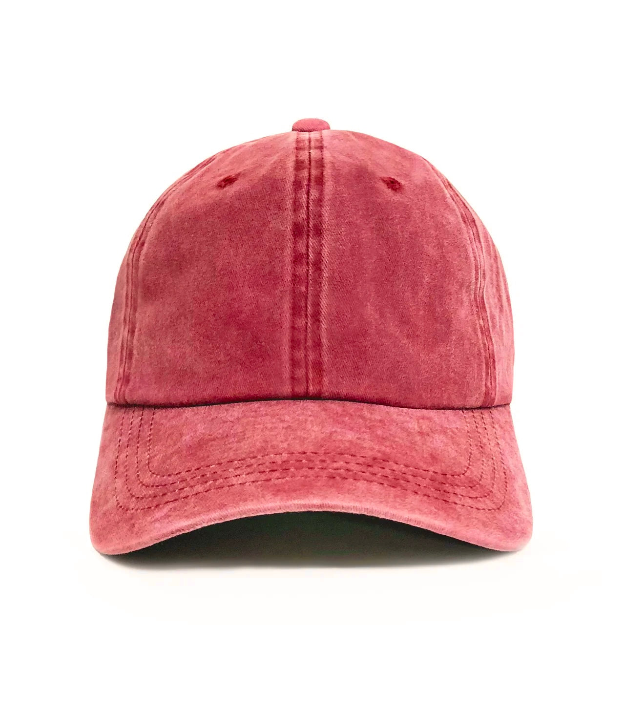 Acid-Washed Baseball Cap – Burgundy
