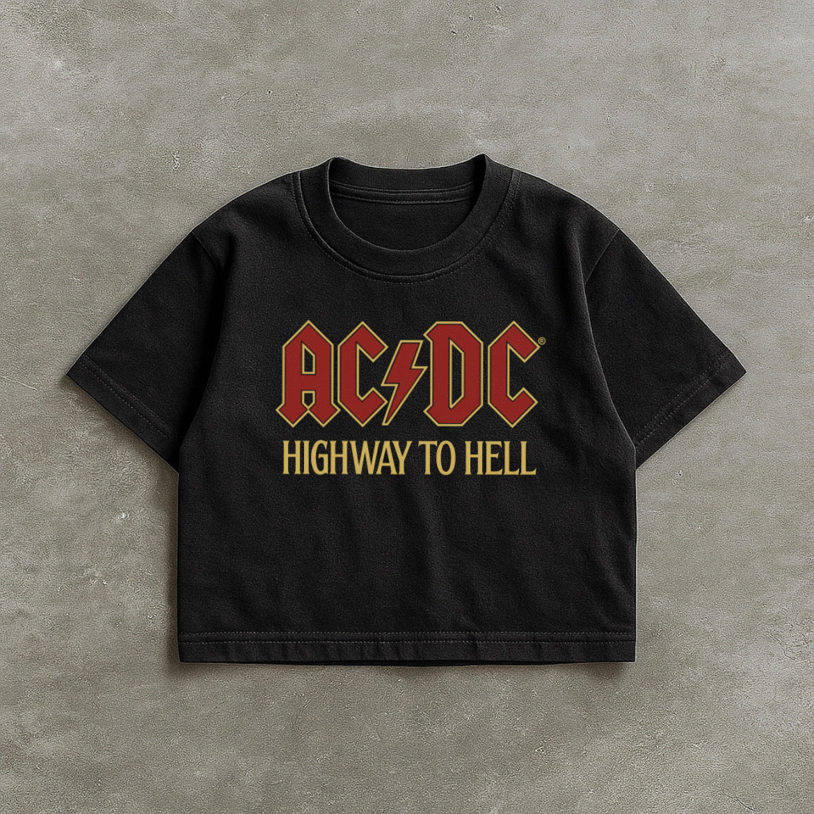ACDC Black Boxy Tee