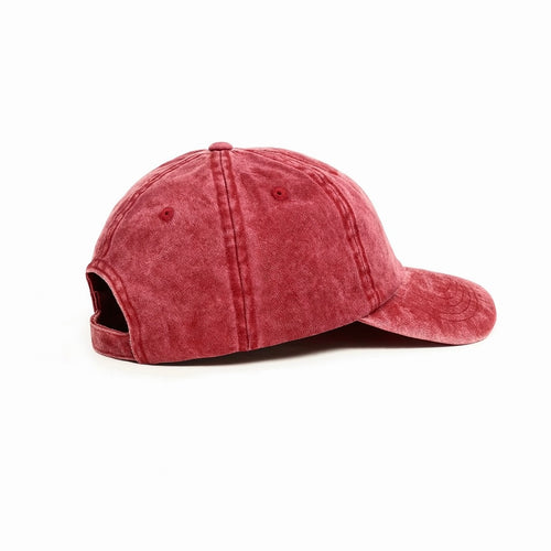 Acid-Washed Baseball Cap – Burgundy