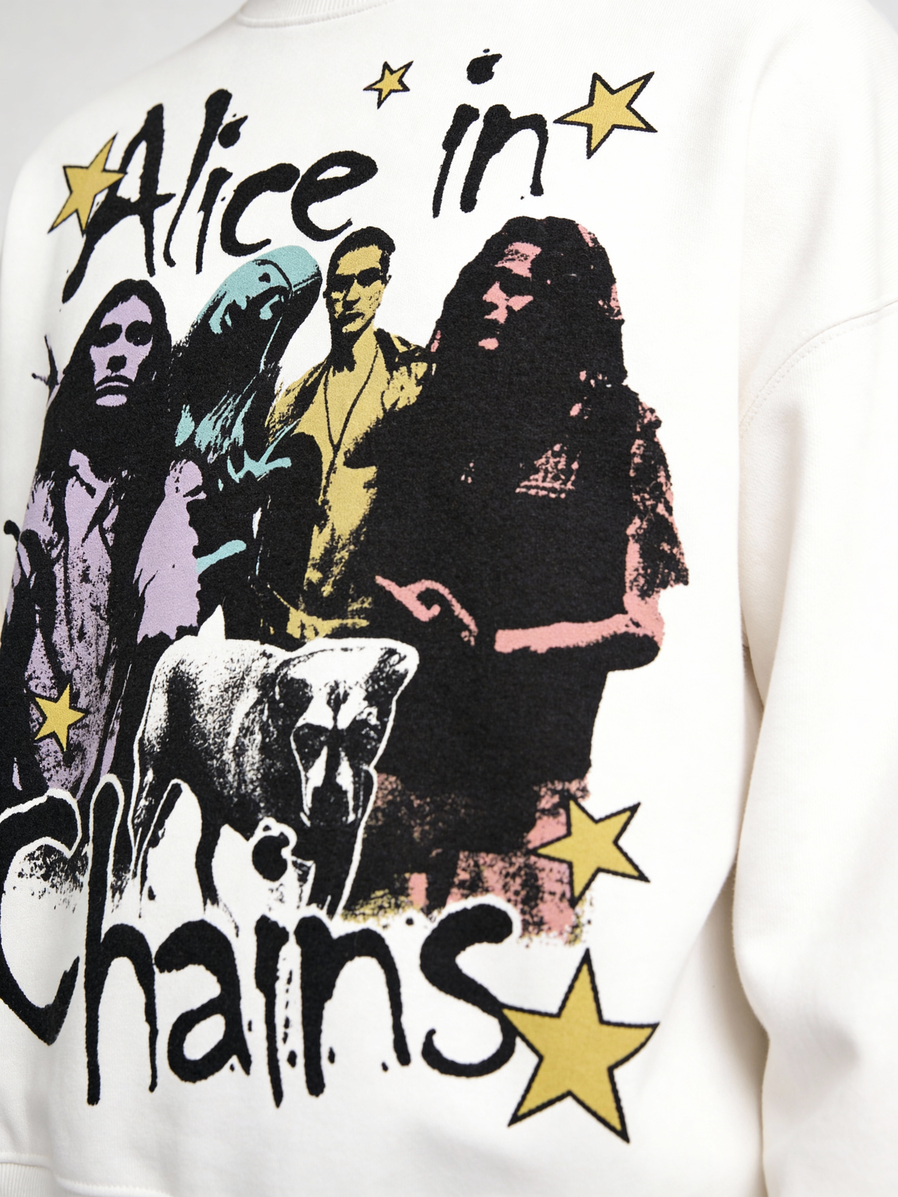 Alice In Chains White Boxy Sweatshirt