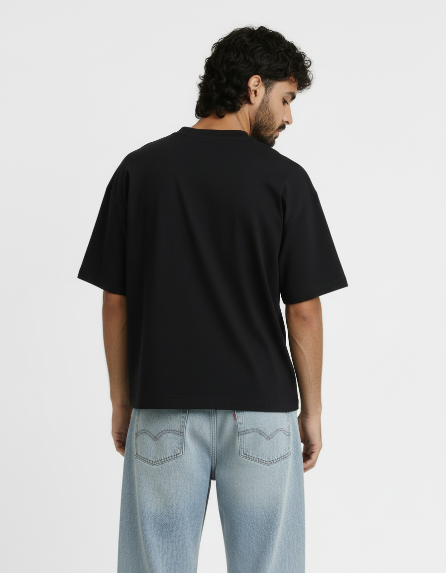 Adjust Black Boxy Tee