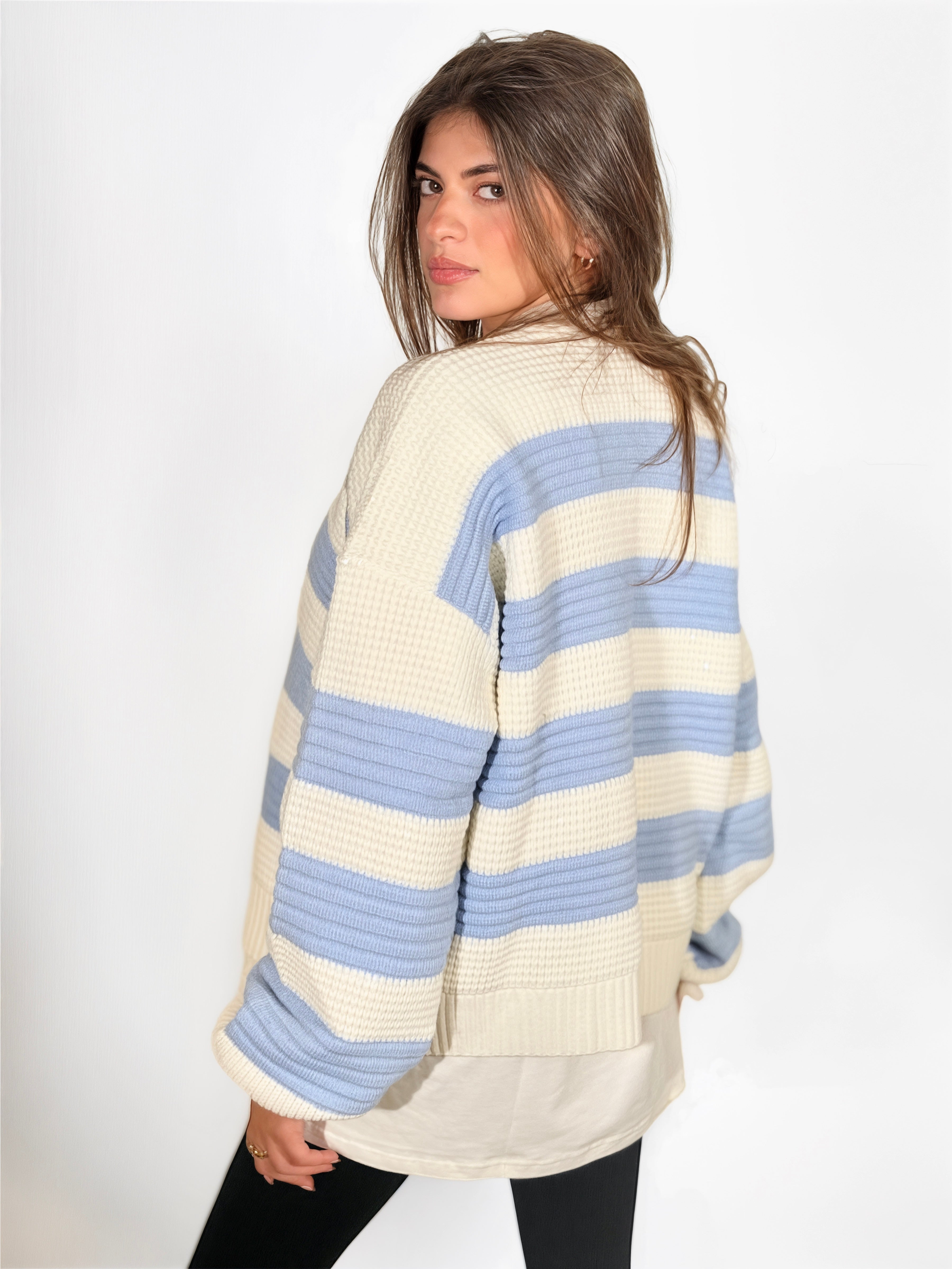 Sky Striped Knit Sweater