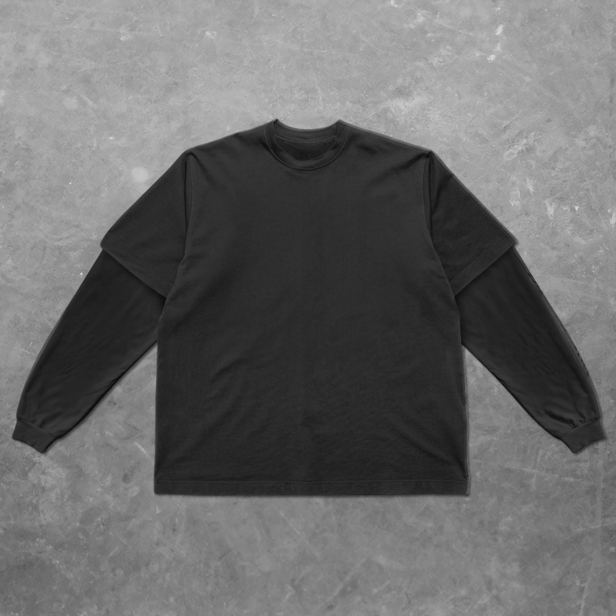 Layered Sleeves Black T-shirt