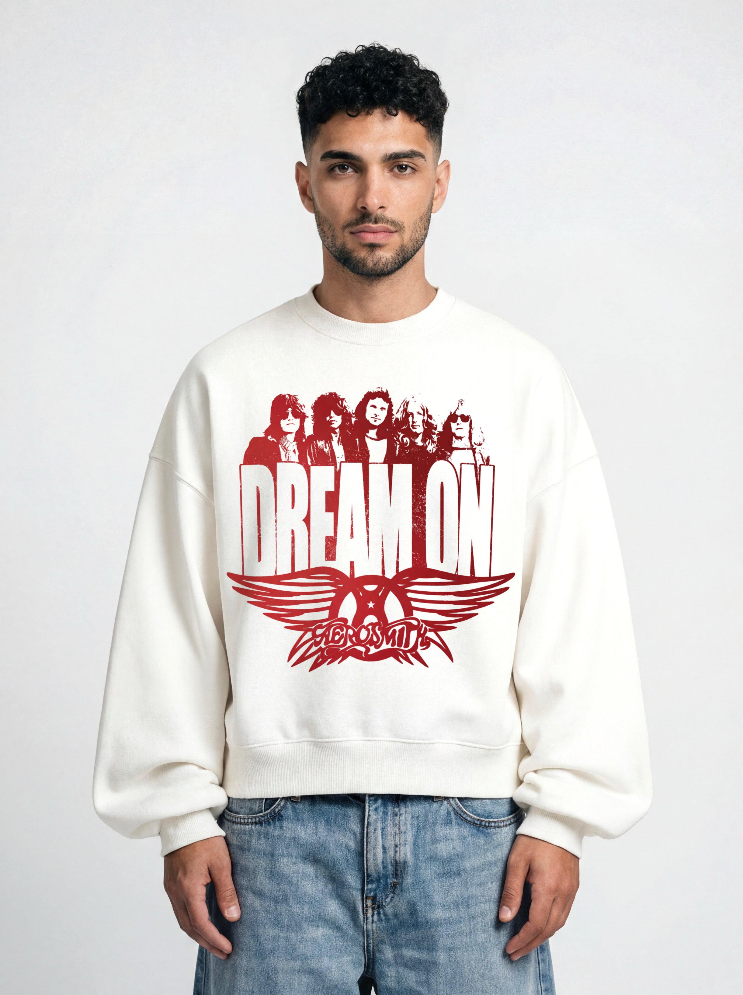 Dream On White Boxy Sweatshirt
