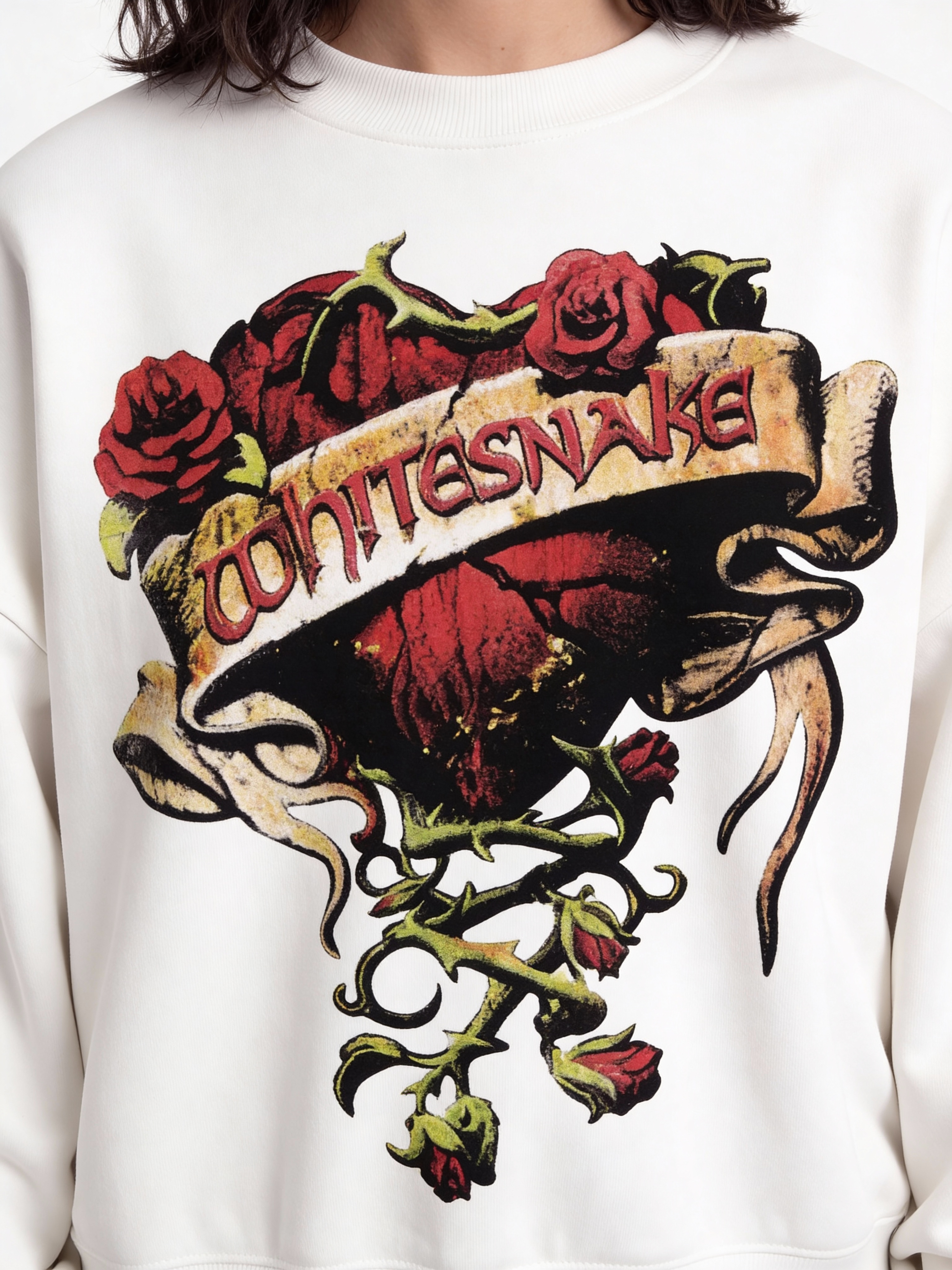 Whitesnake White Boxy Sweatshirt