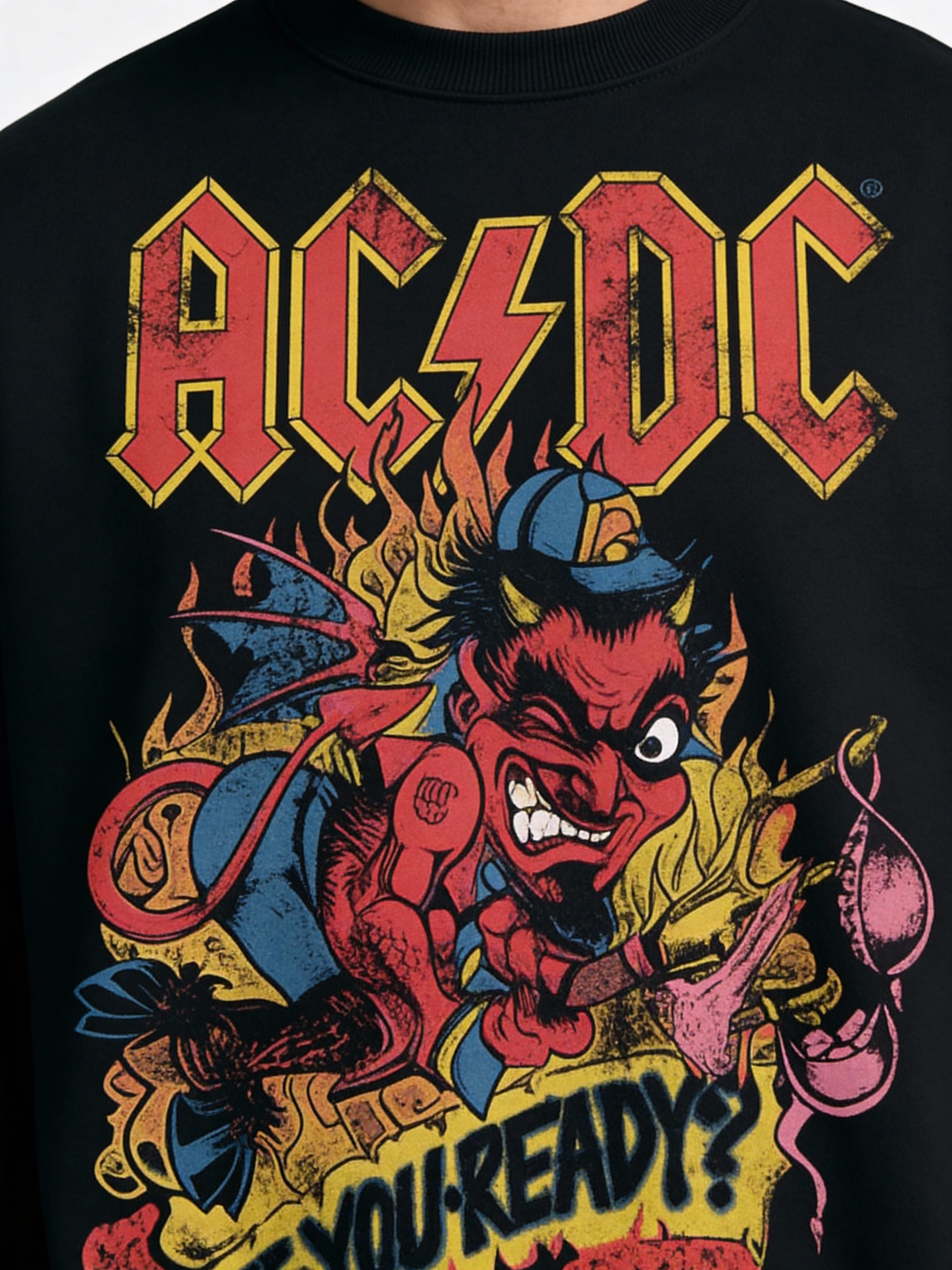 ACDC V7 Black Boxy Sweatshirt