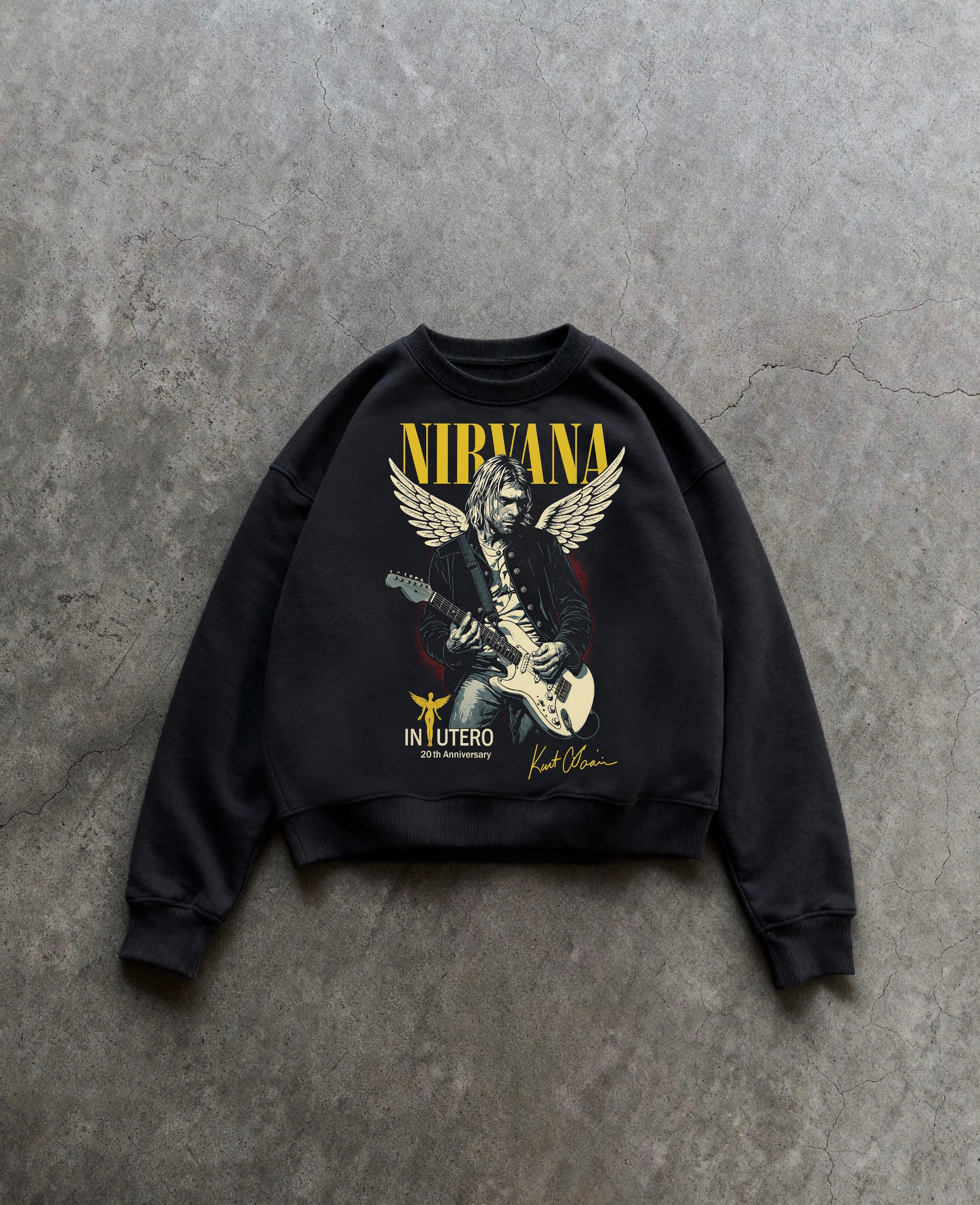 Nirvana Black Boxy Sweatshirt