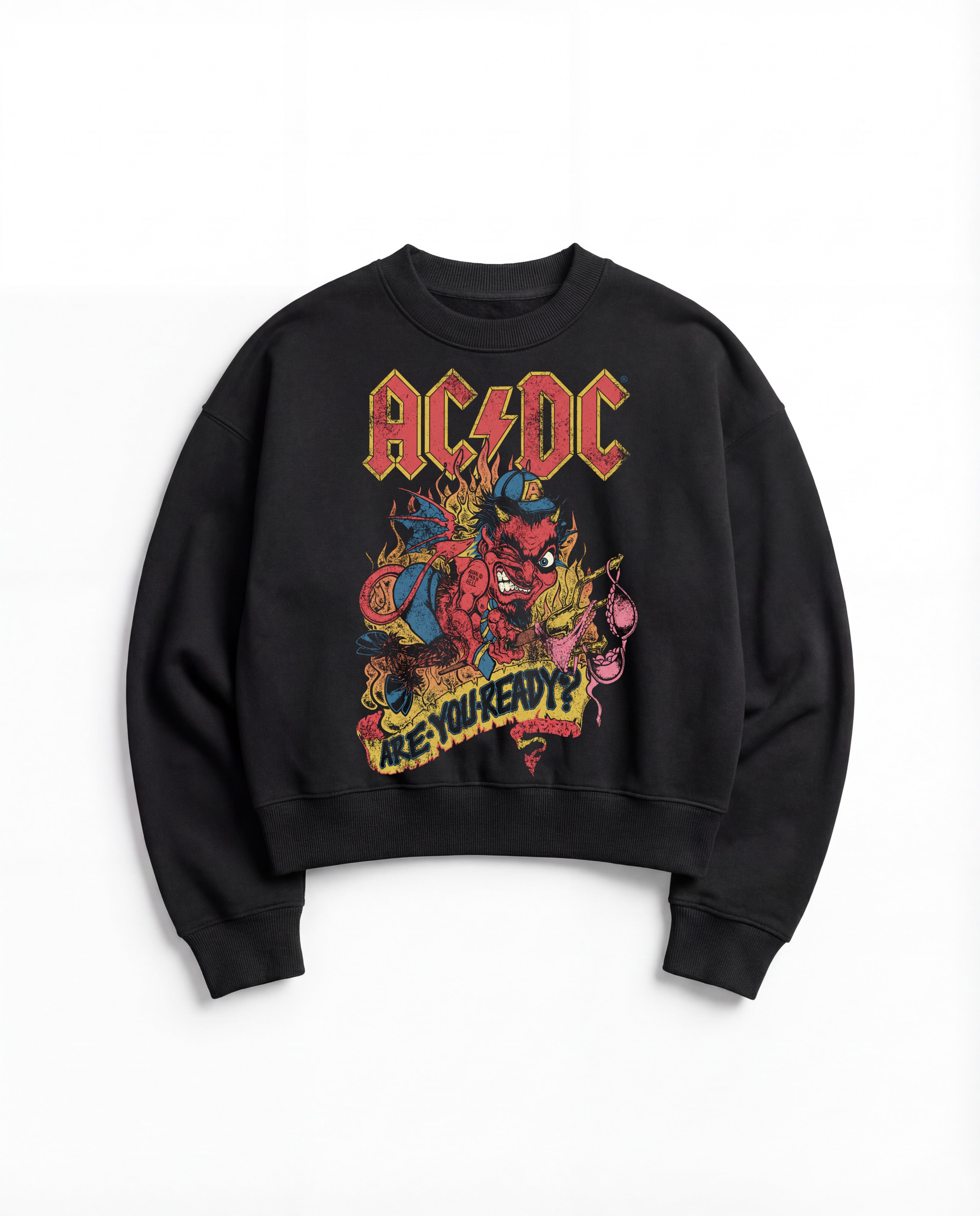 ACDC V7 Black Boxy Sweatshirt