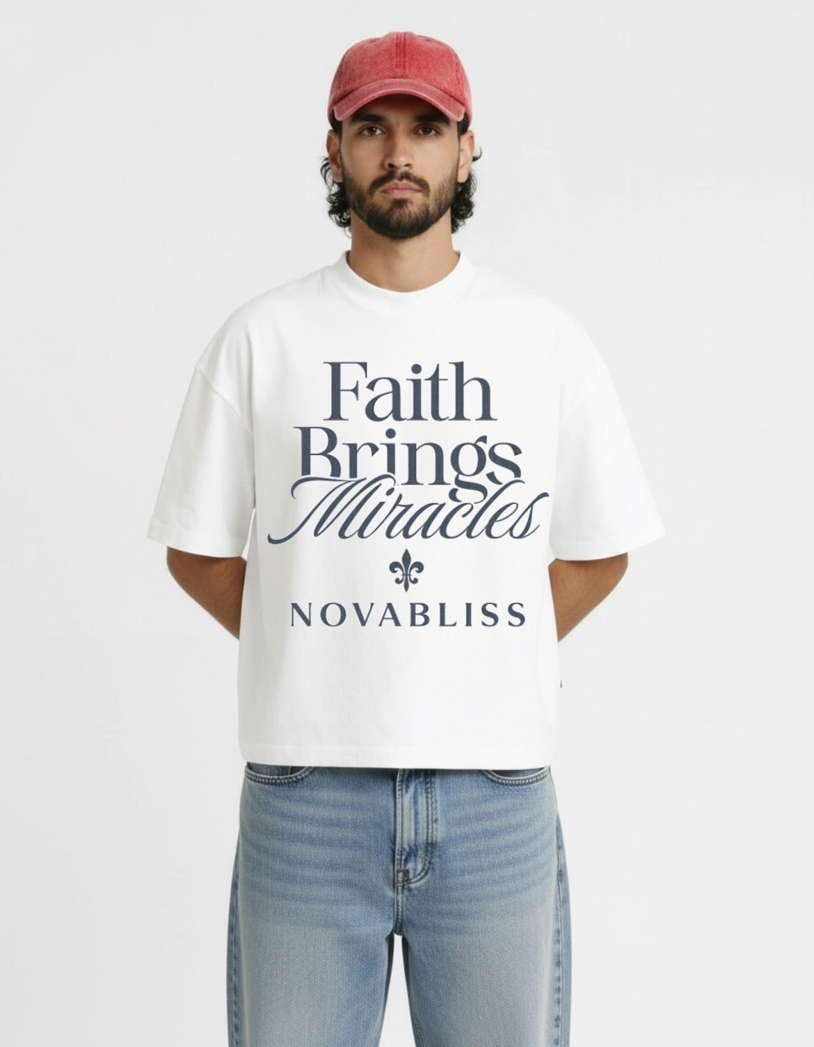 Faith Brings Miracles Boxy White Tee