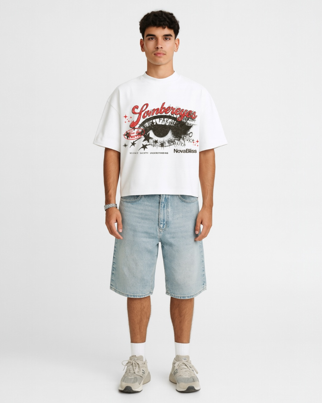 Sombereyes White Boxy Tee