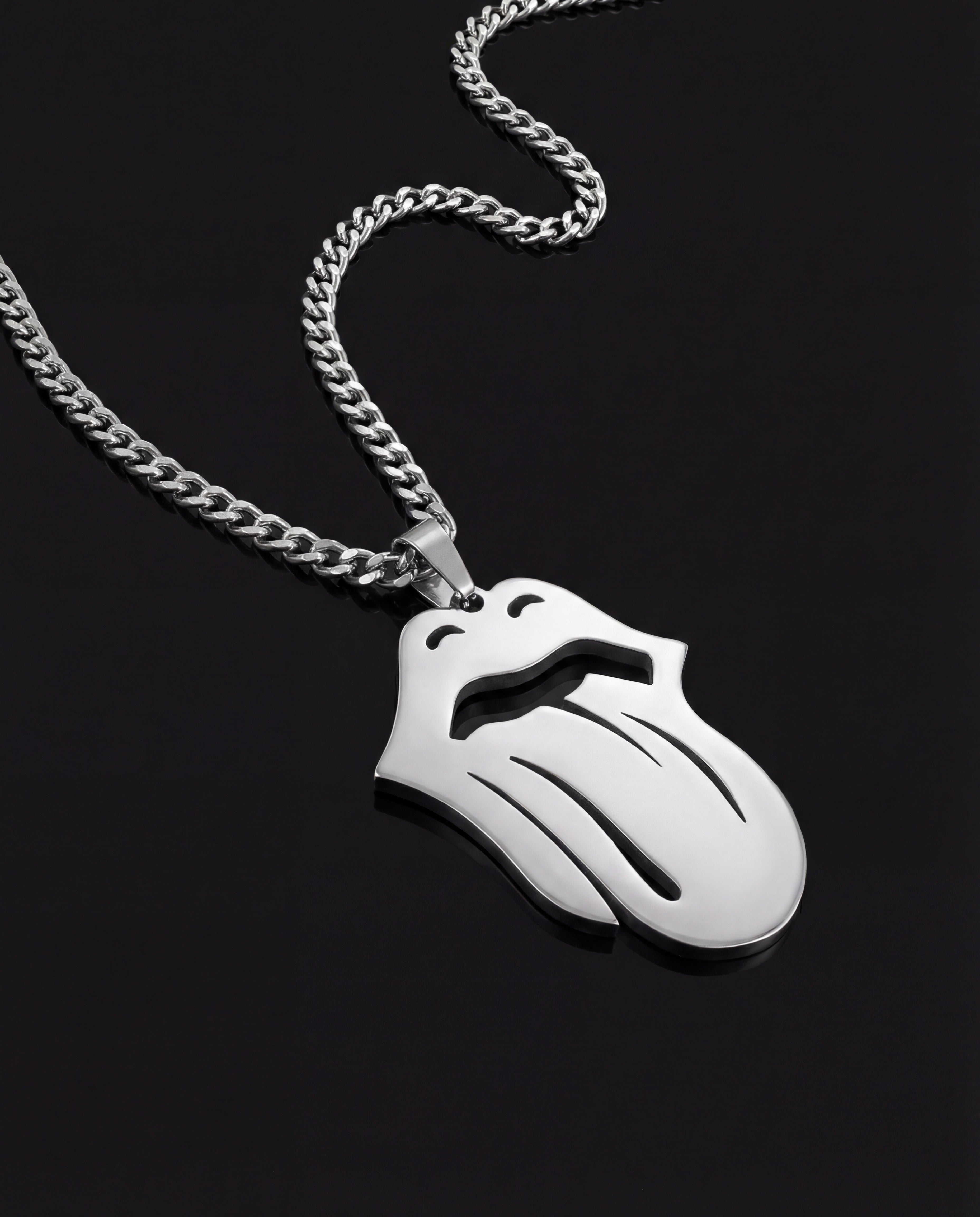 The rolling stones Necklace – Silver Stainless Steel