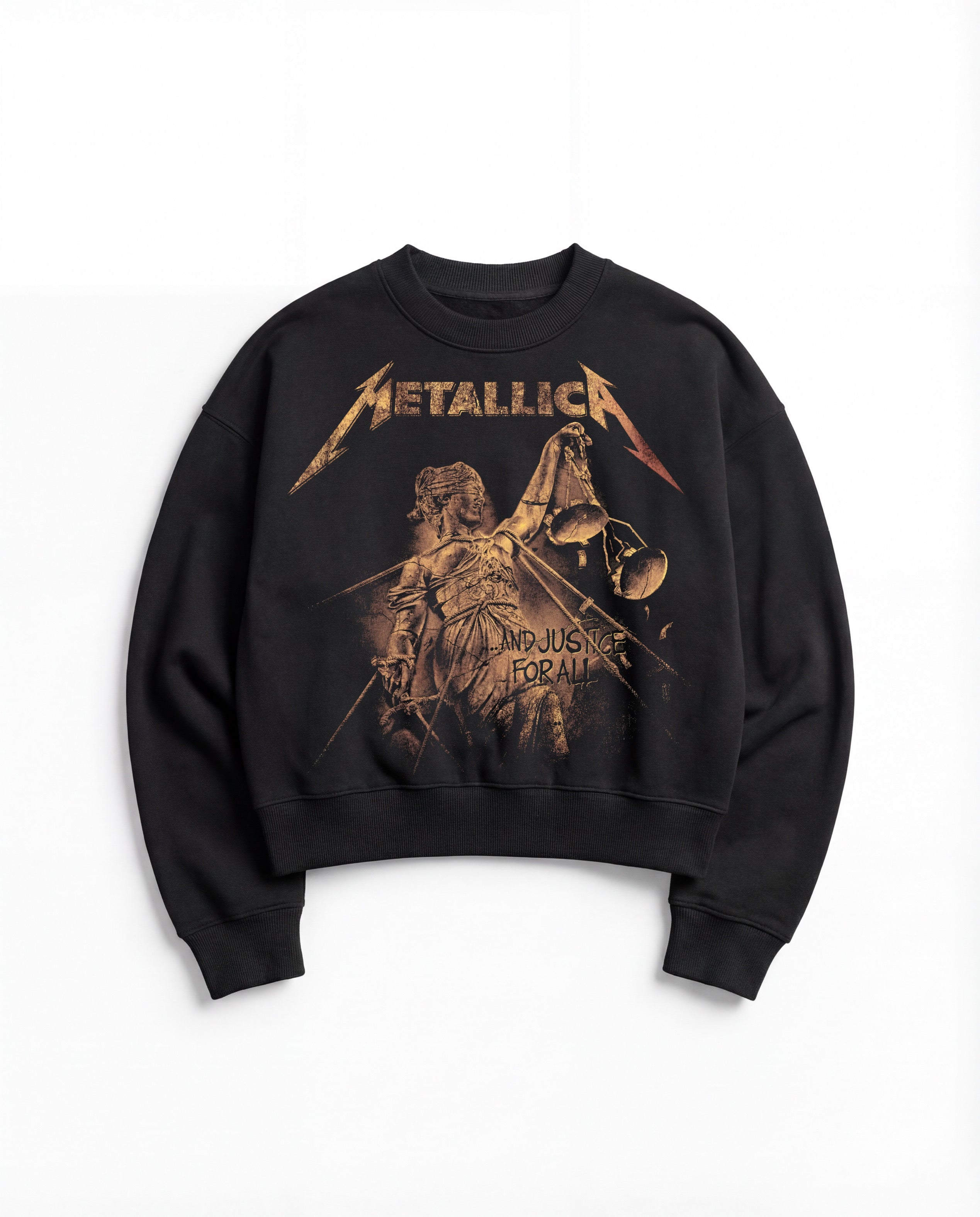 V Metallica Black Boxy Sweatshirt