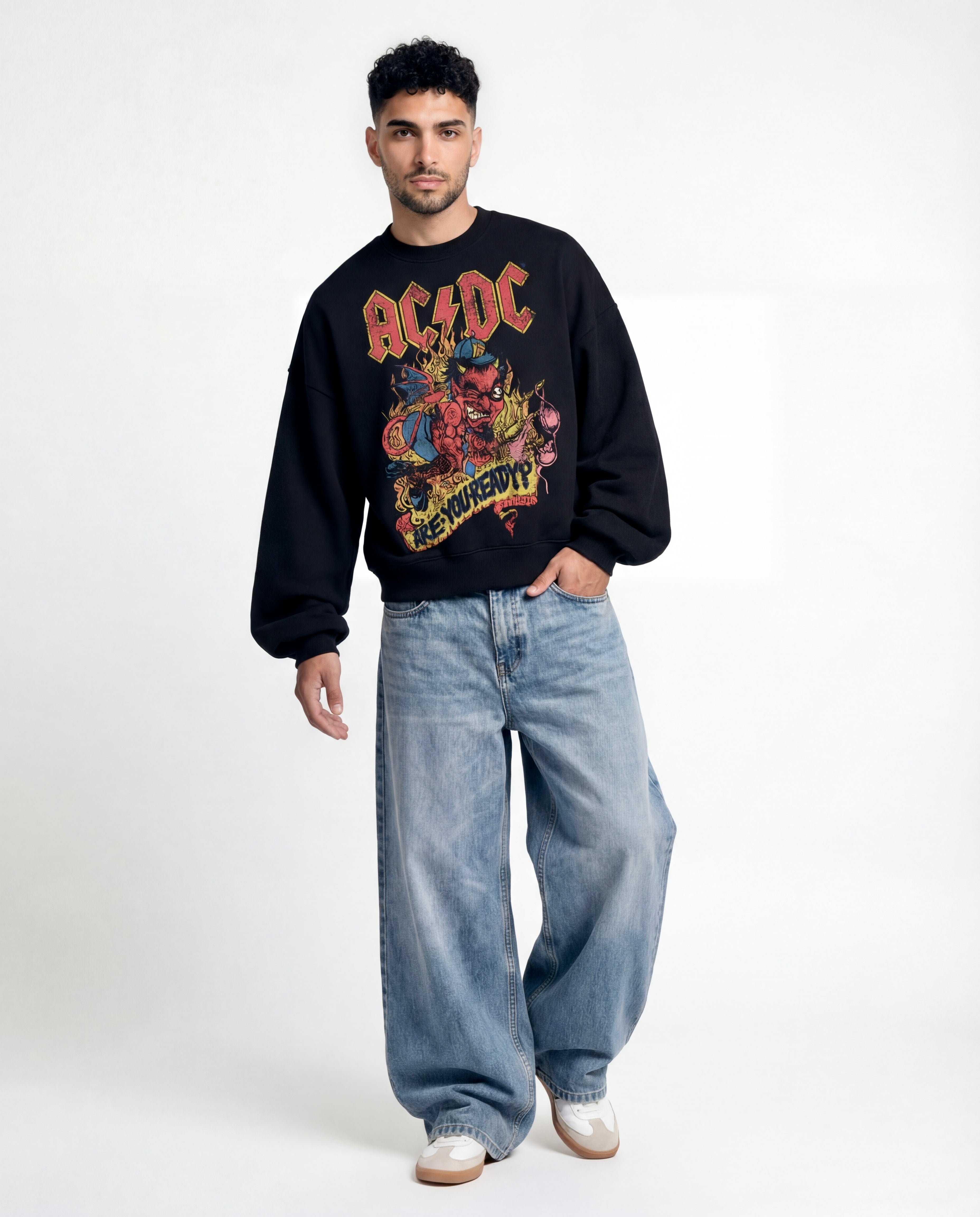 ACDC V7 Black Boxy Sweatshirt