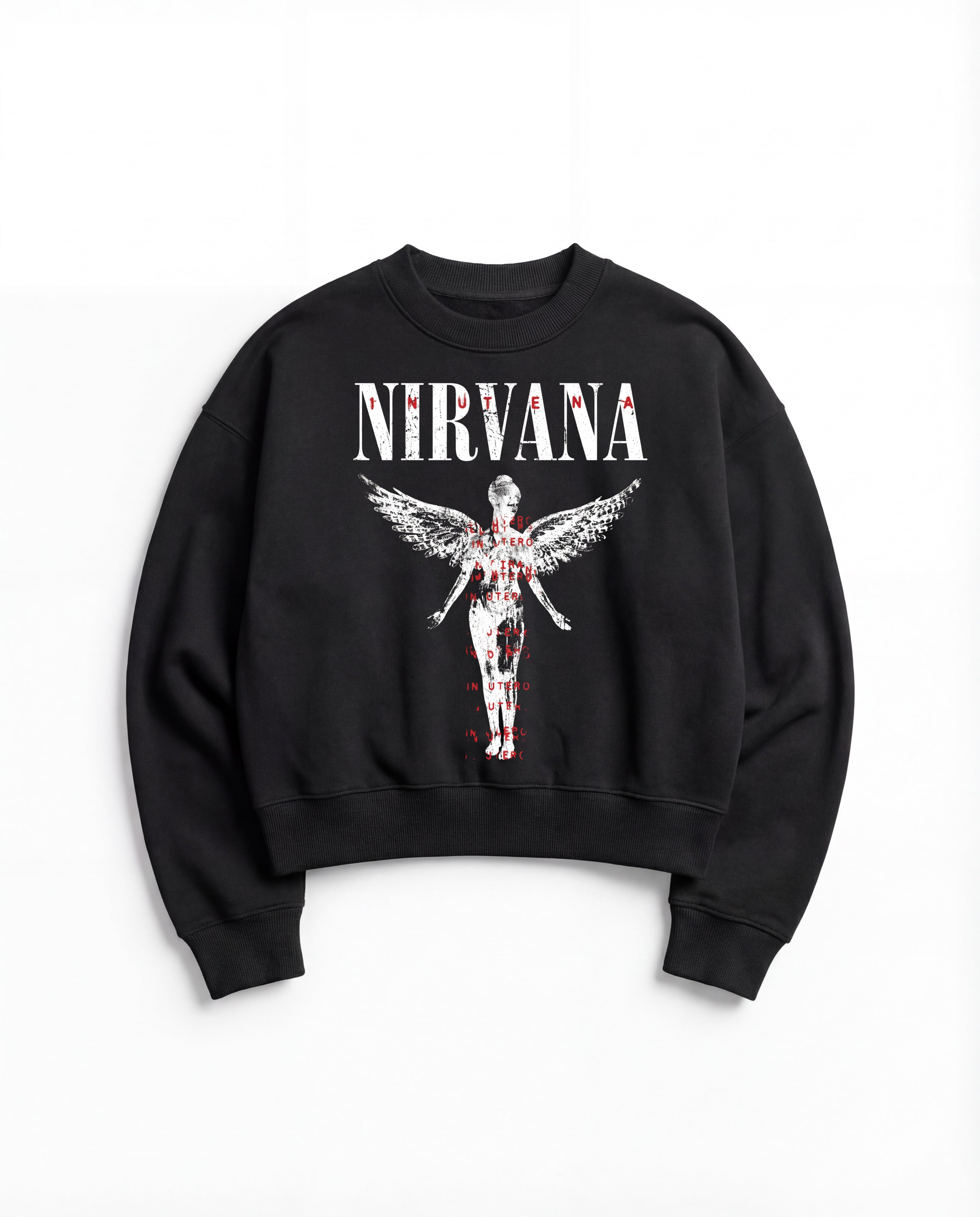 Nirvana In Utero Black Boxy Sweatshirt
