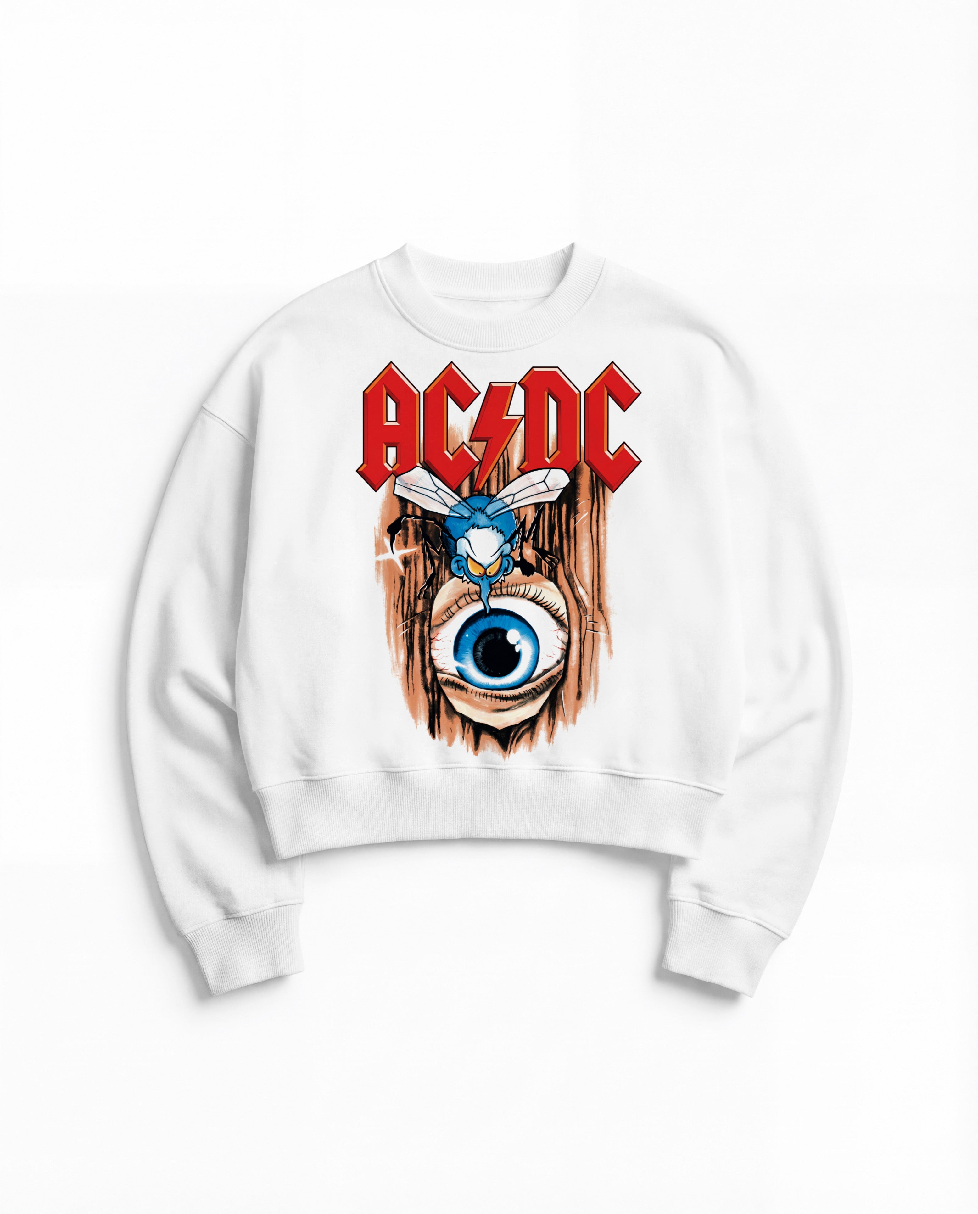 ACDC White Boxy Sweatshirt
