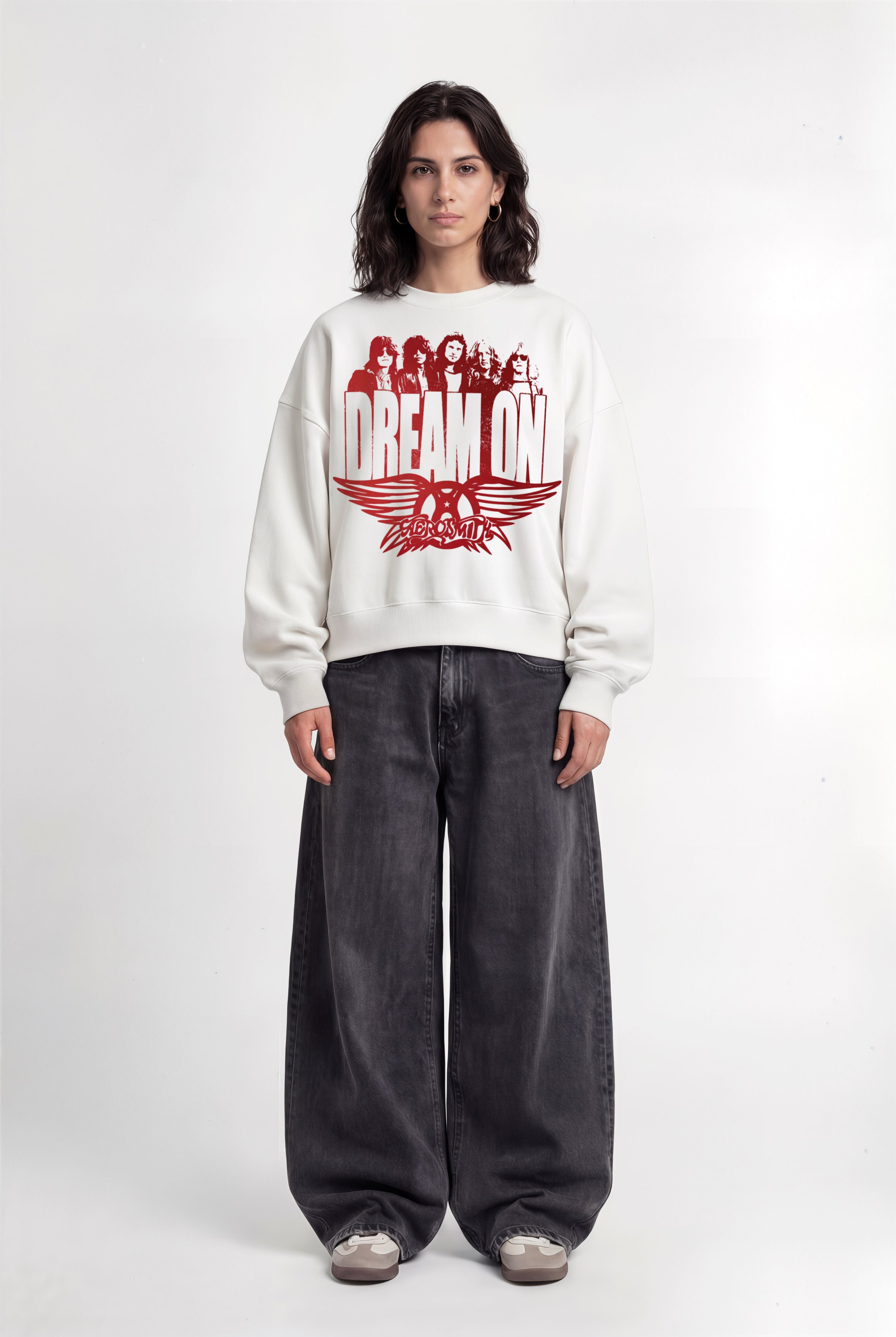 Dream On White Boxy Sweatshirt