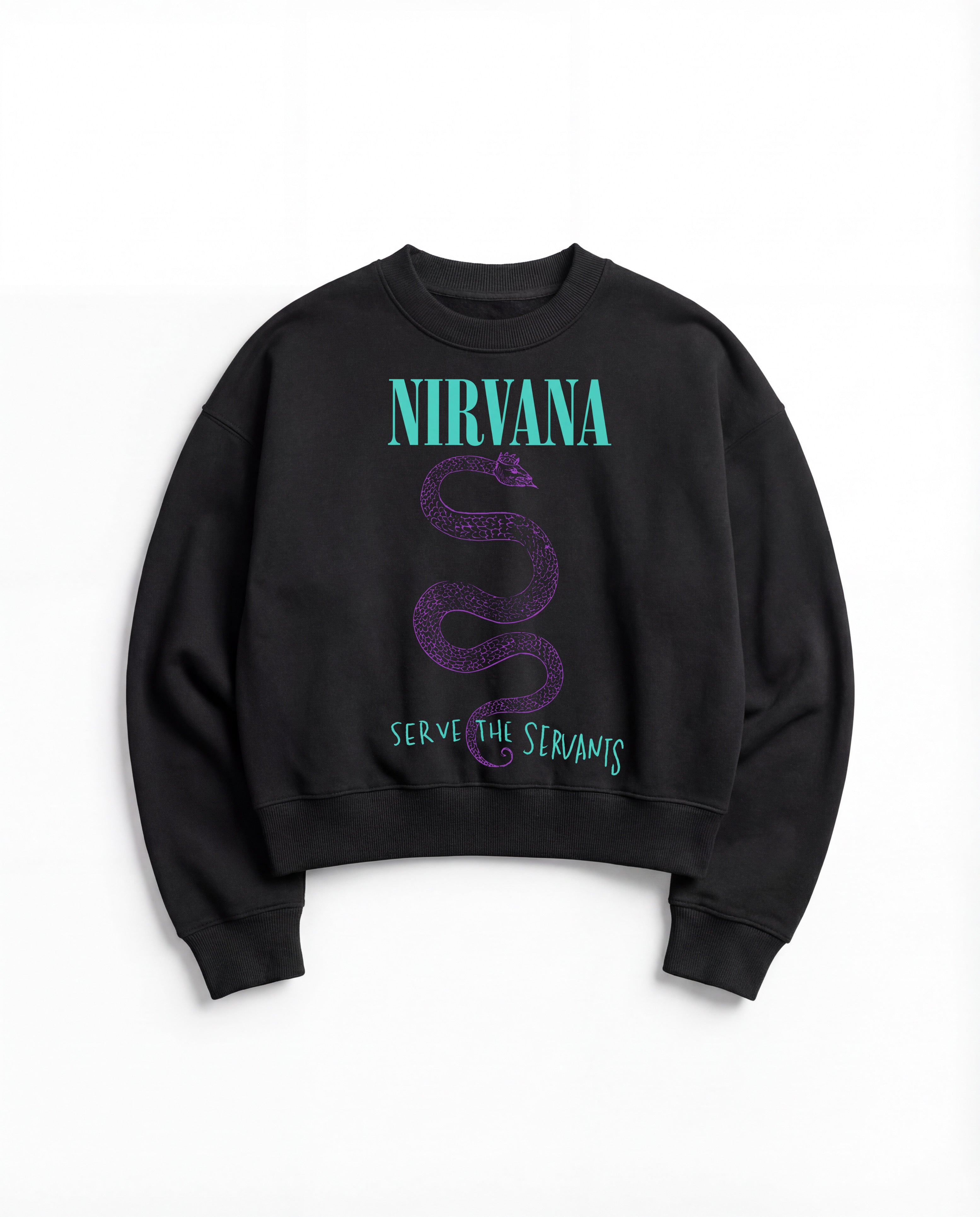Nirvana Snake Black Boxy Sweatshirt