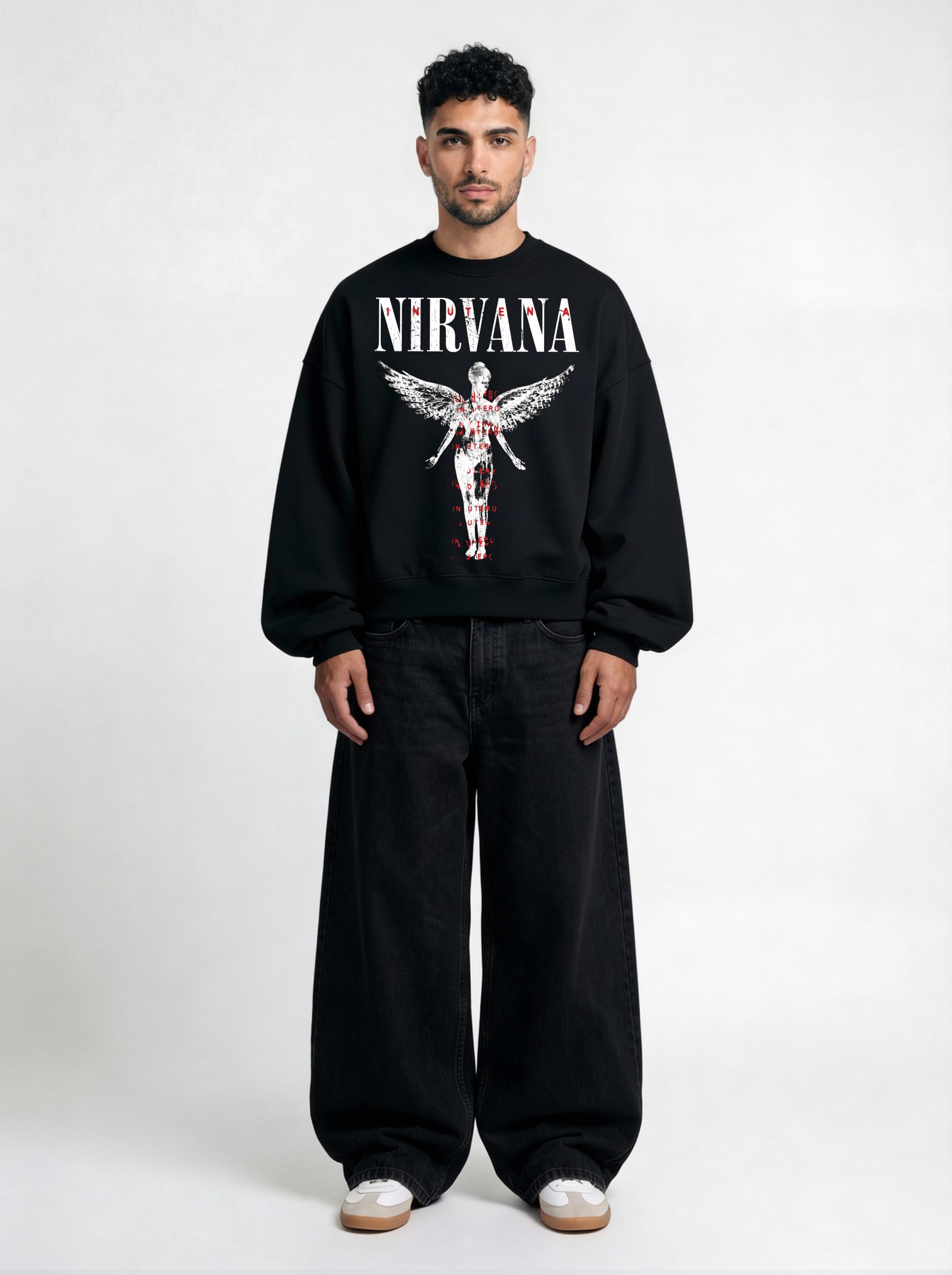 Nirvana In Utero Black Boxy Sweatshirt