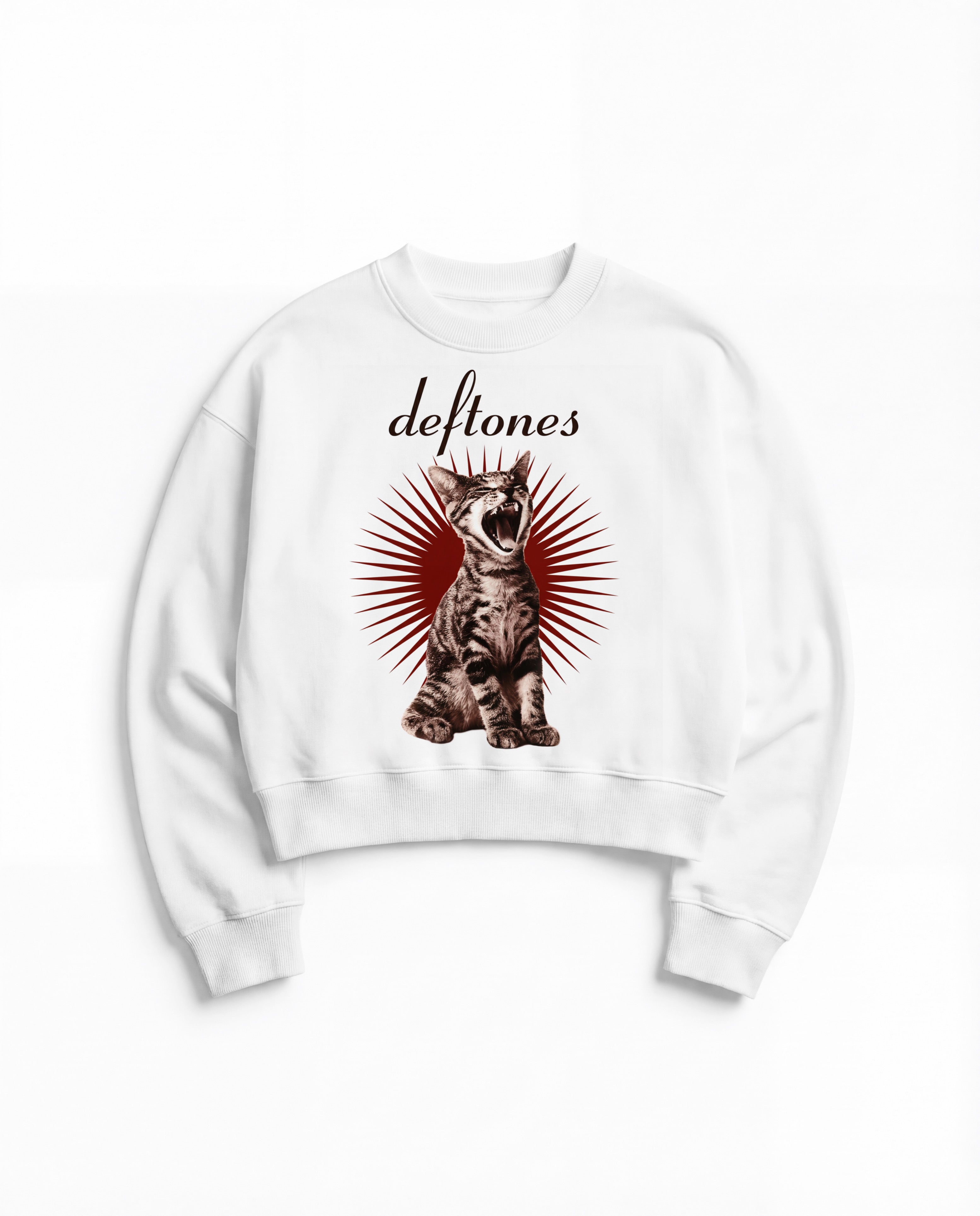 Classic Deftones White Boxy Sweatshirt