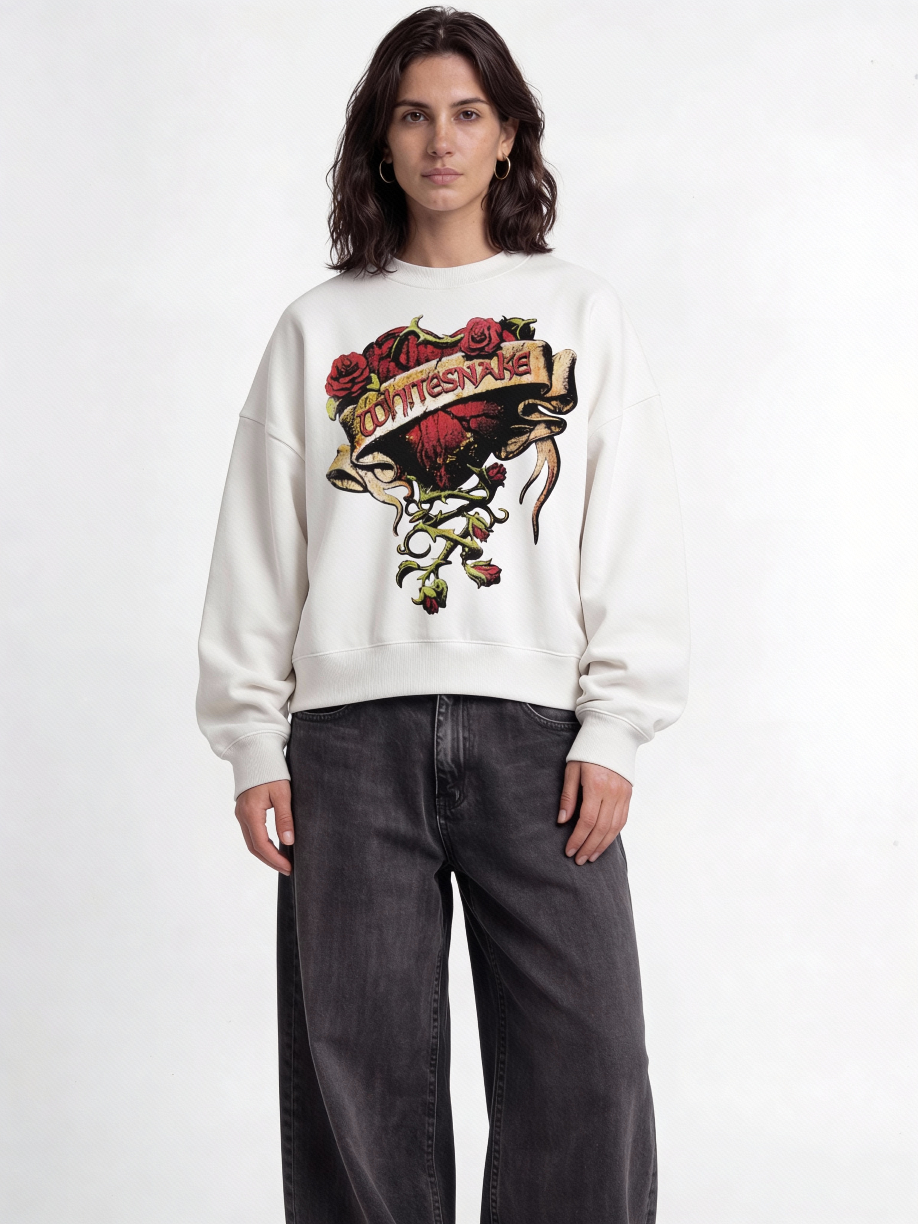 Whitesnake White Boxy Sweatshirt