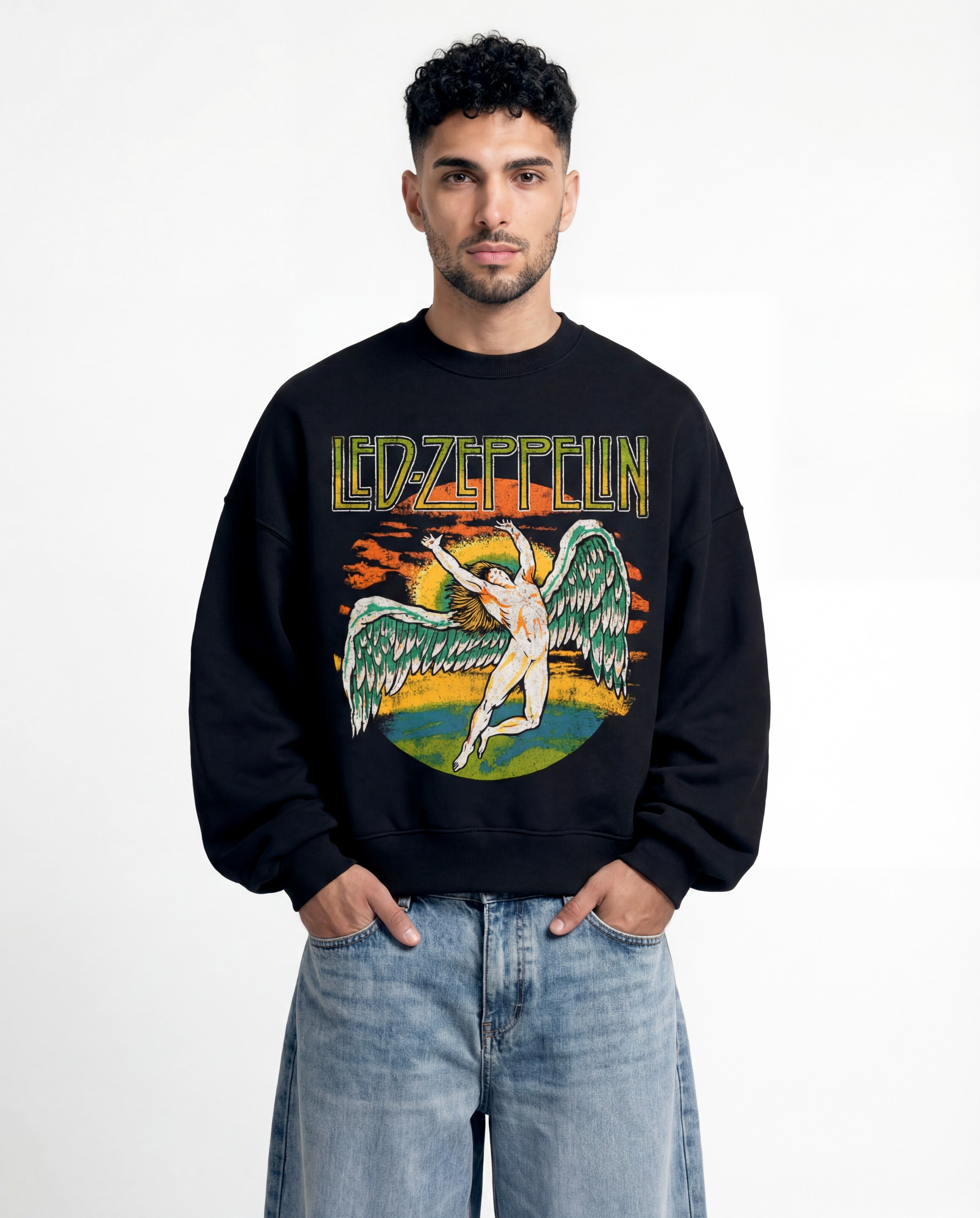 Led Zeppelin N Black Boxy Sweatshirt