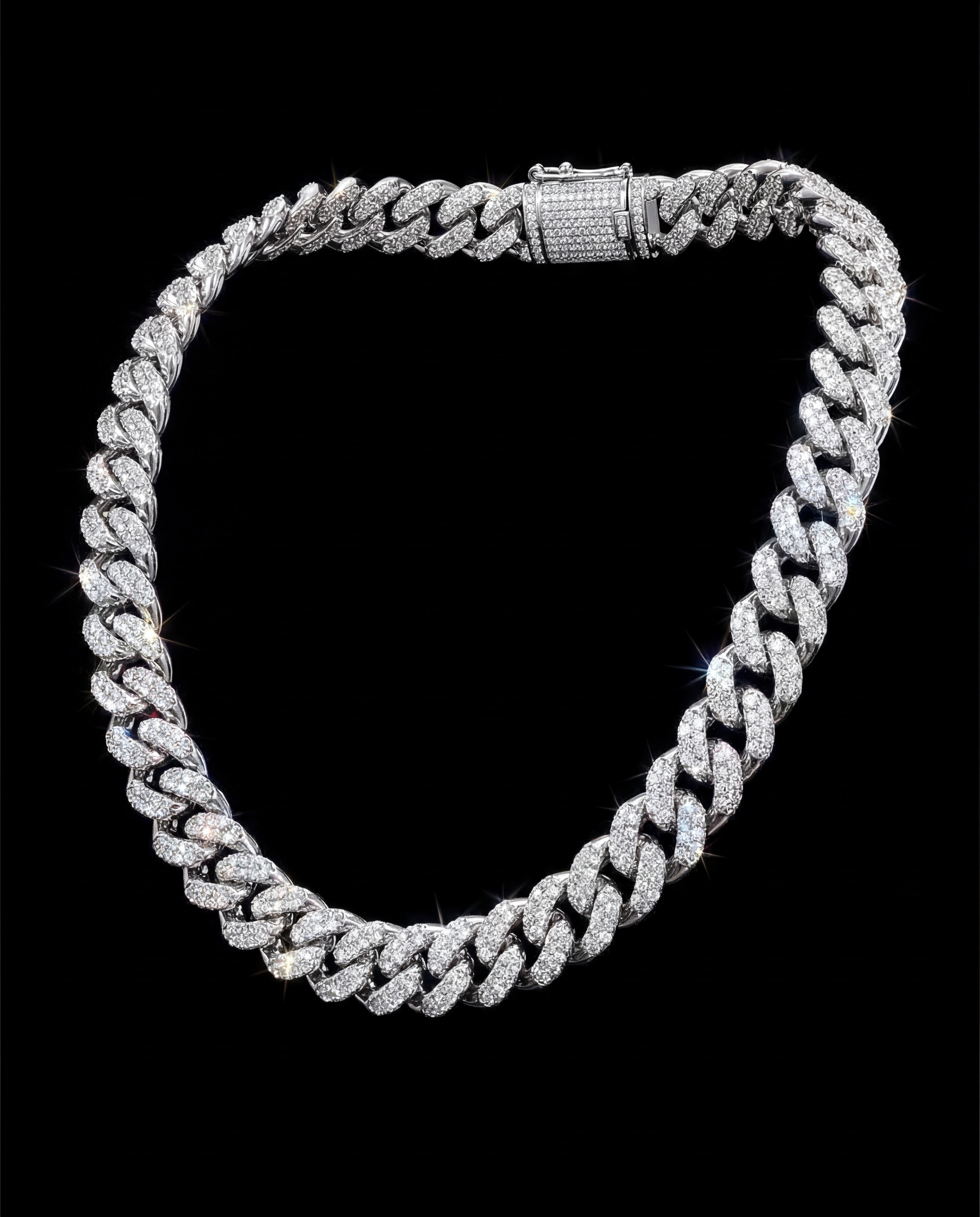 Iced Cuban Chain – Silver Stainless Steel
