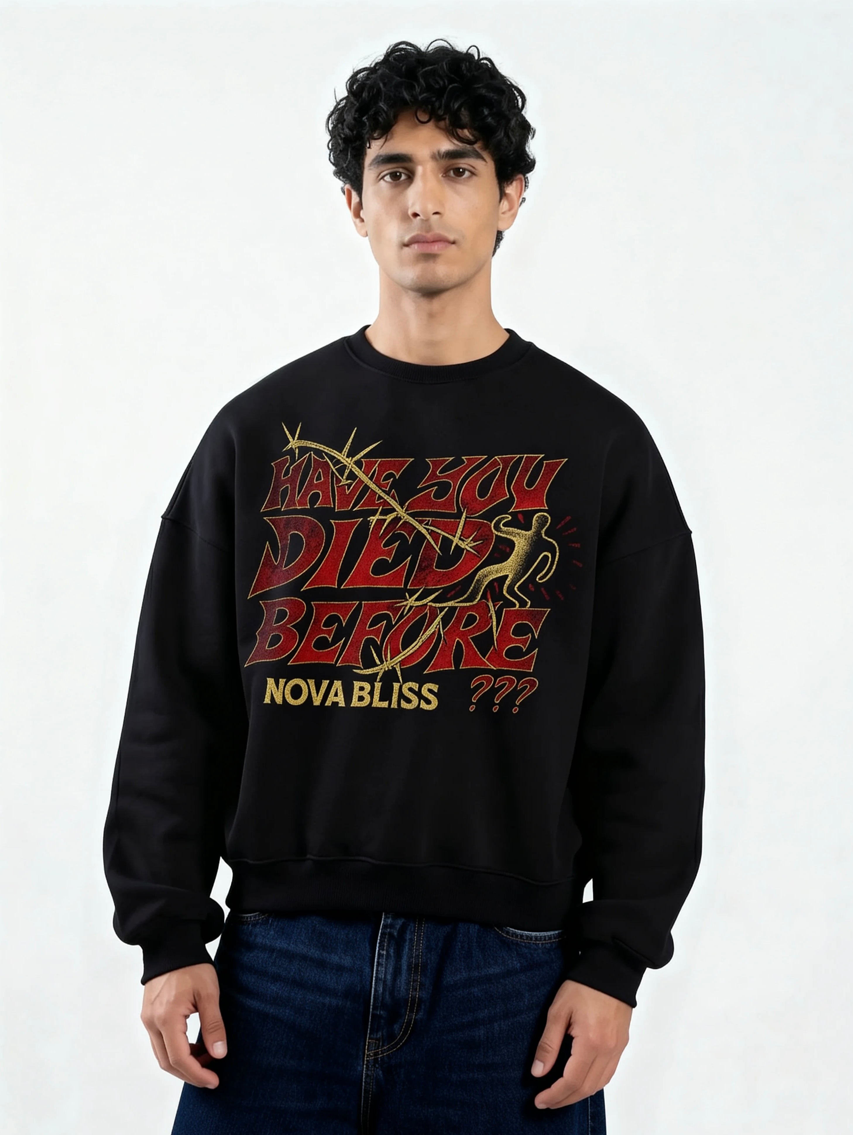 Have You Died Black Boxy Sweatshirt