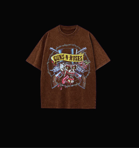 Guns And Roses Acid Brown Tee