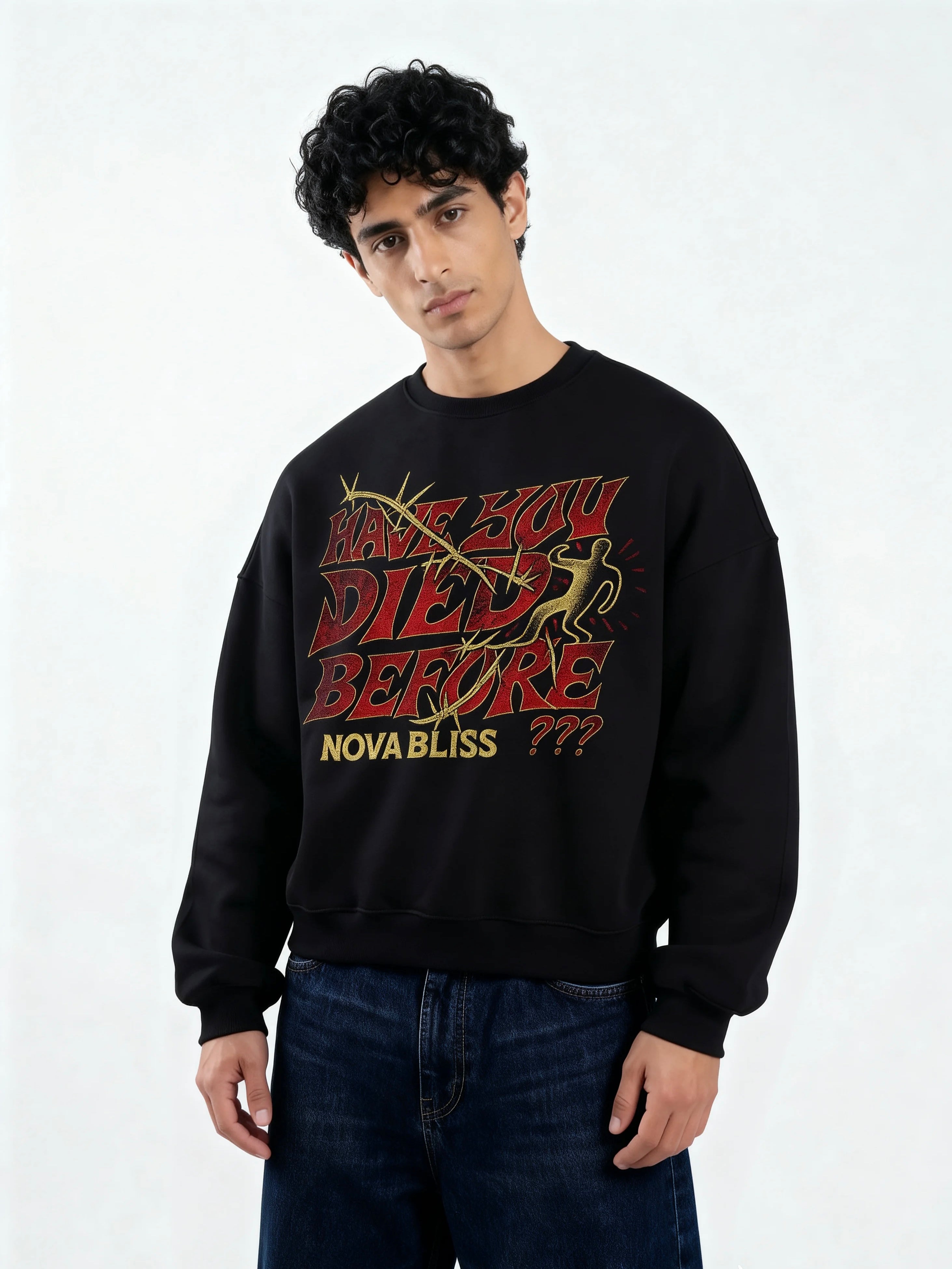 Have You Died Black Boxy Sweatshirt