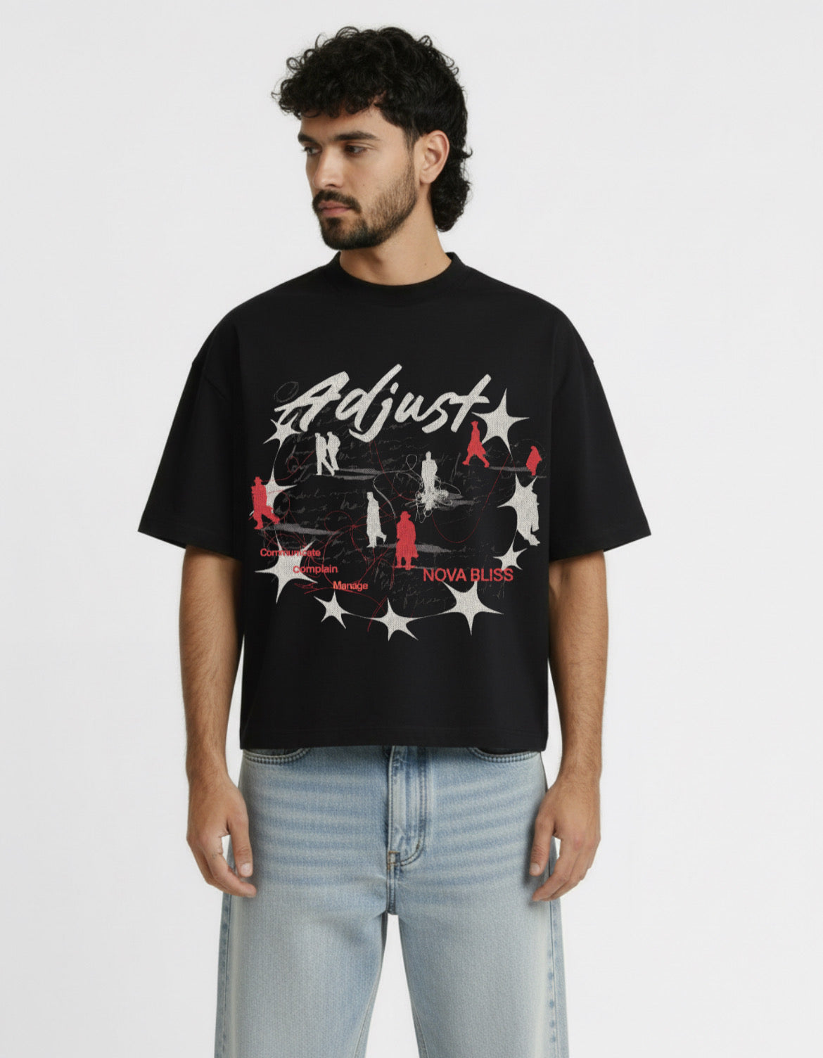 Adjust Black Boxy Tee