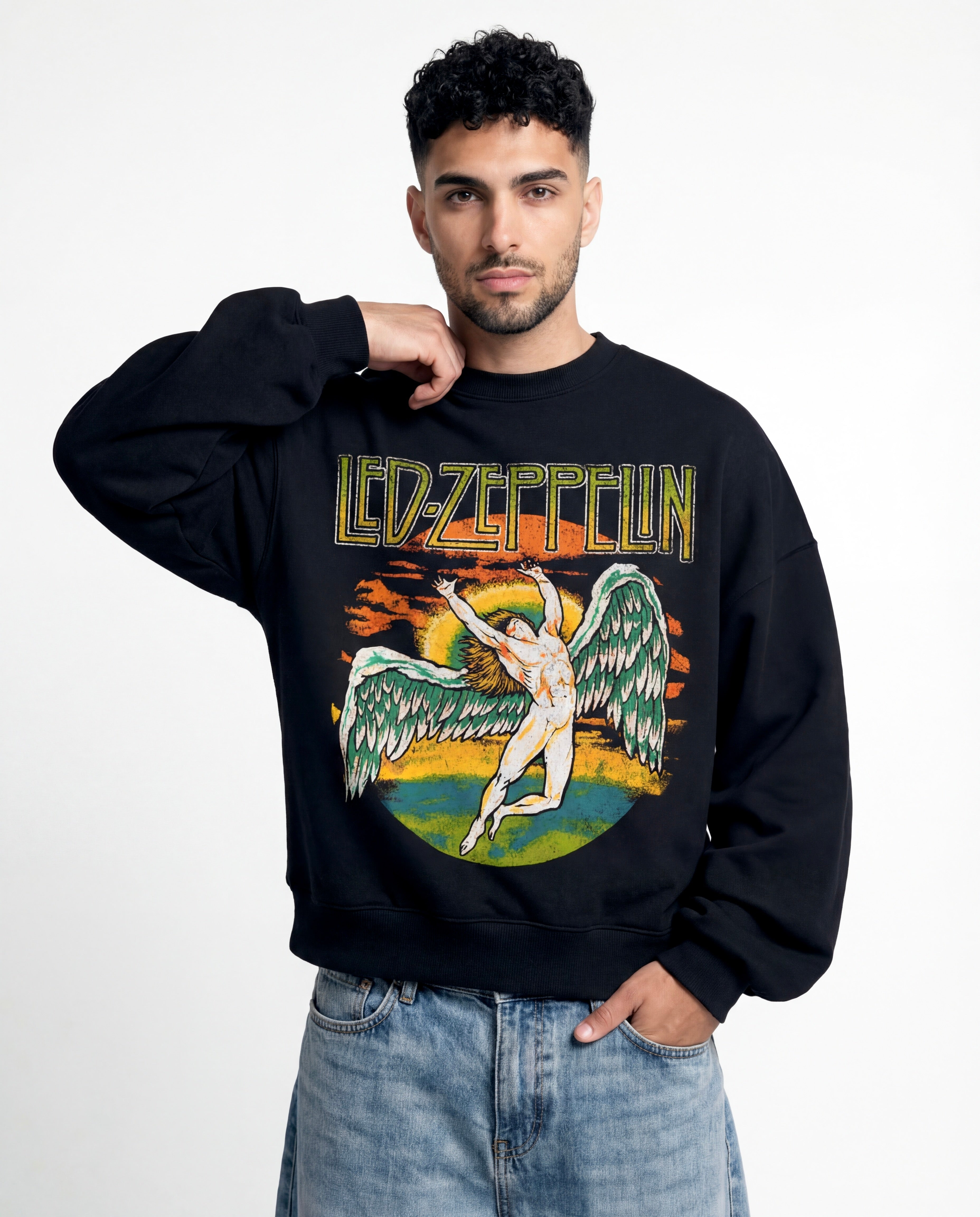 Led Zeppelin N Black Boxy Sweatshirt