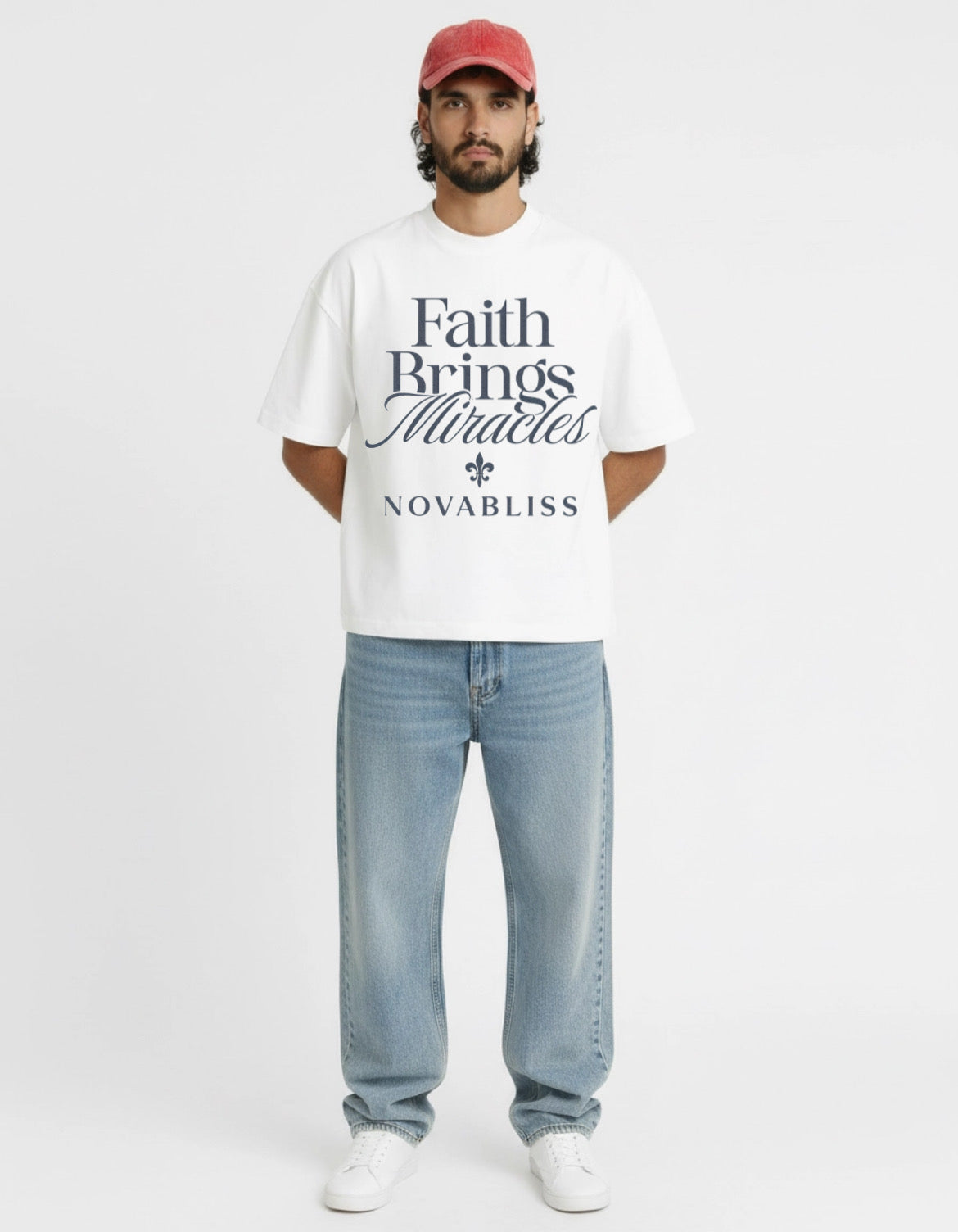 Faith Brings Miracles Boxy White Tee
