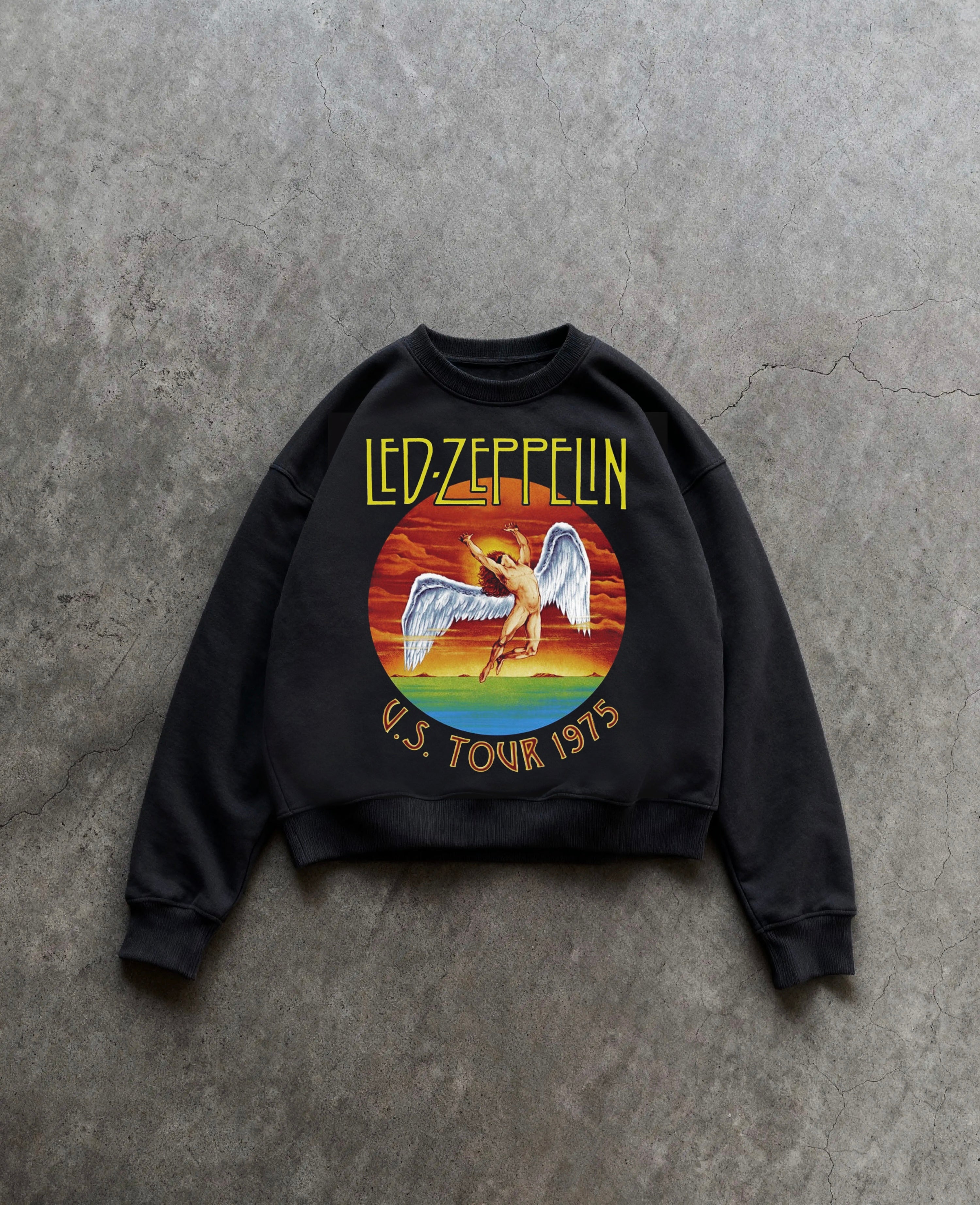 Led Zeppelin Black Boxy Sweatshirt