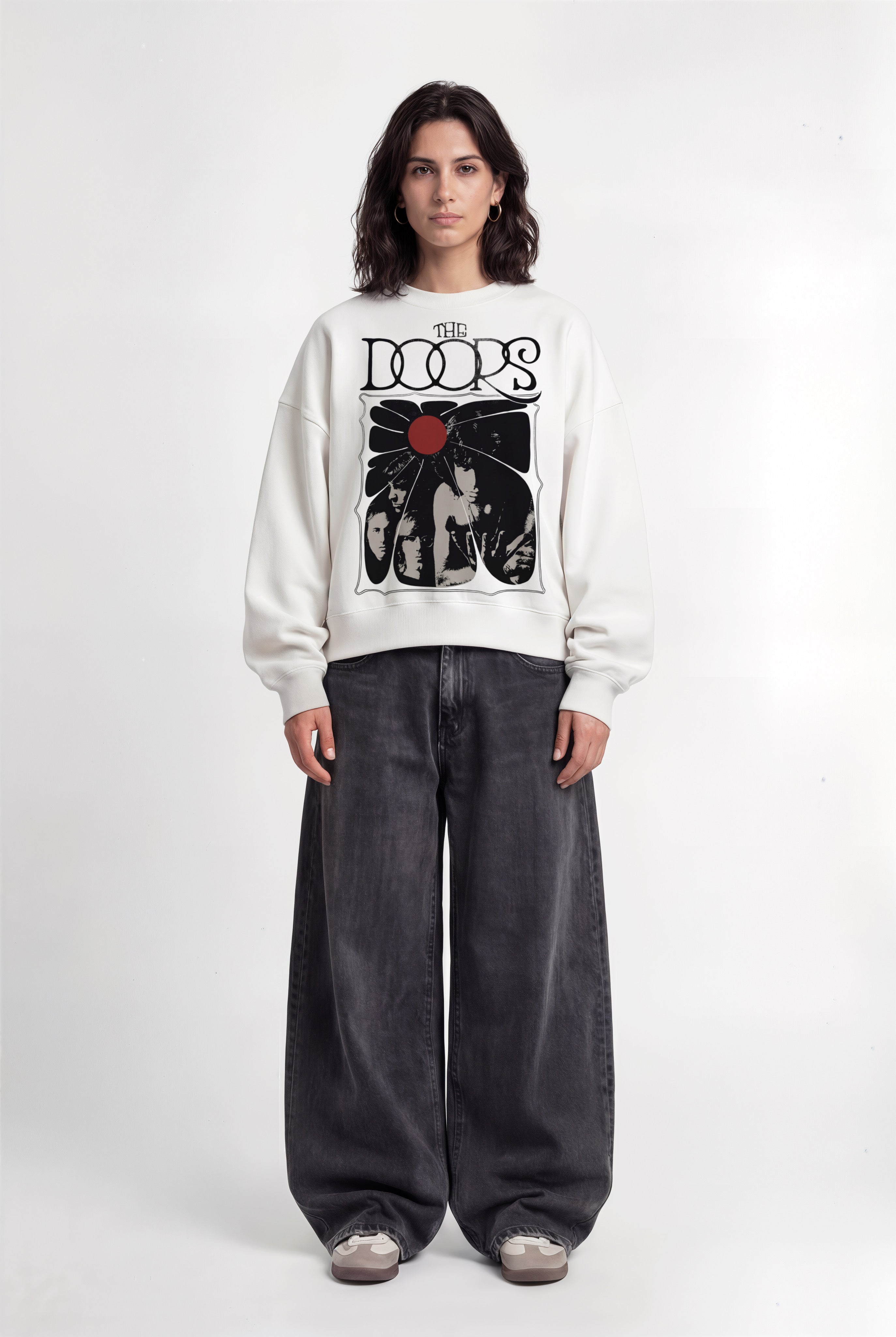The Doors White Boxy Sweatshirt