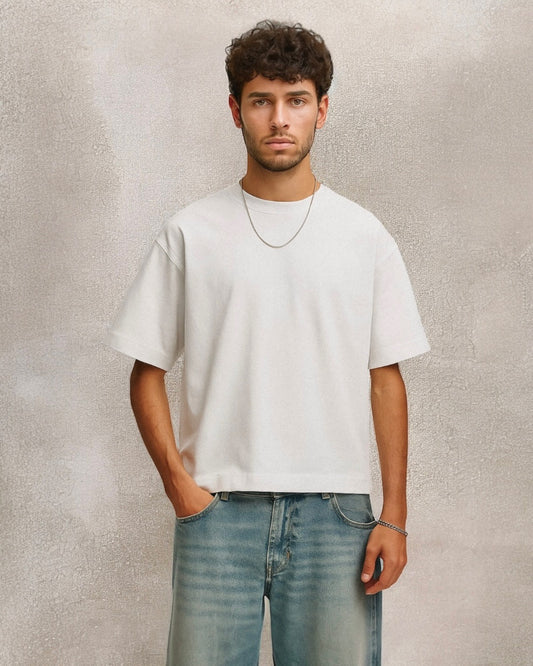 Boxy Fit White Tee