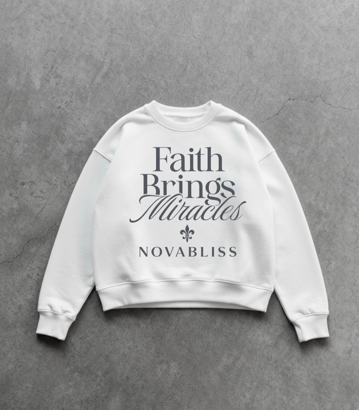 Faith Brings Miracles White Boxy Sweatshirt