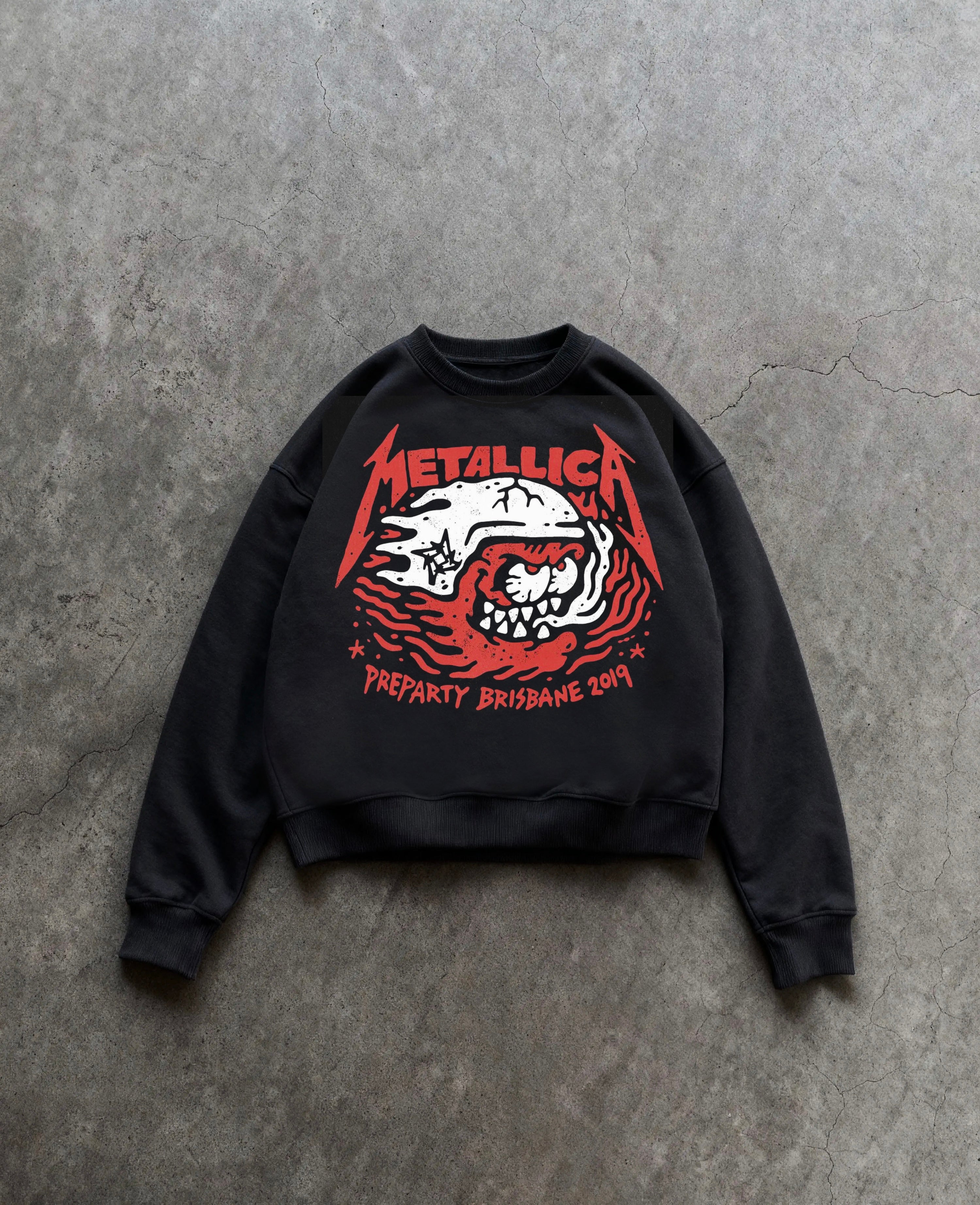 Metallica Skull Black Boxy Sweatshirt