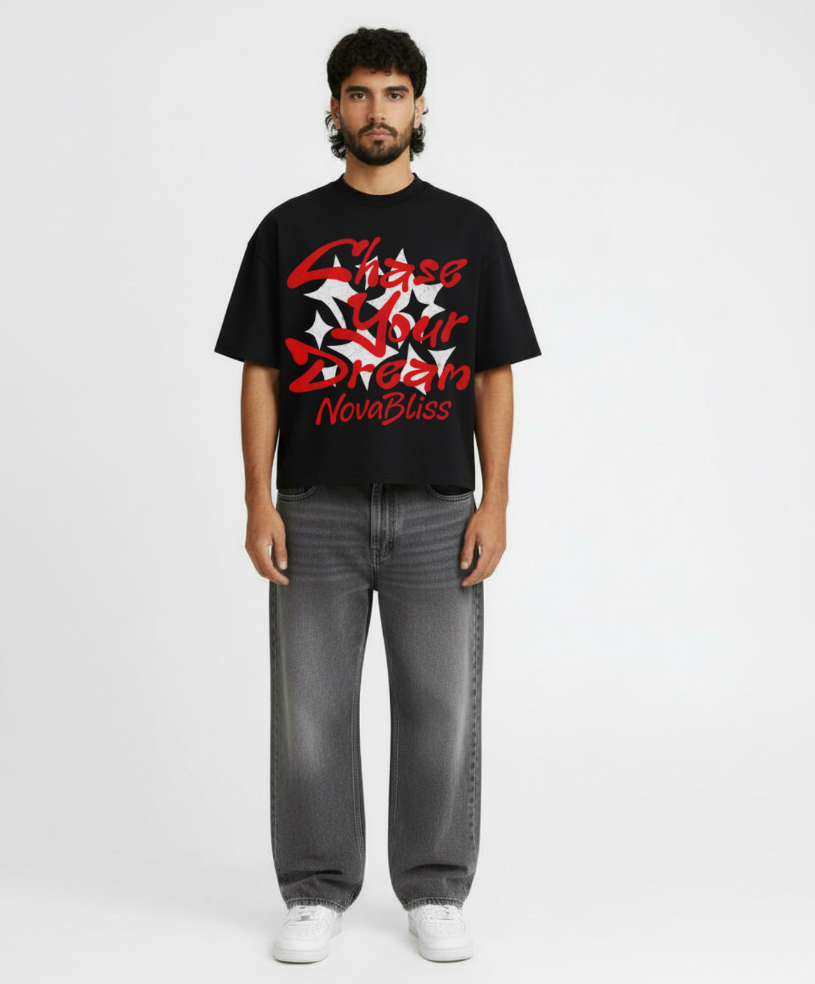 Chase Your Dream Black Boxy Tee