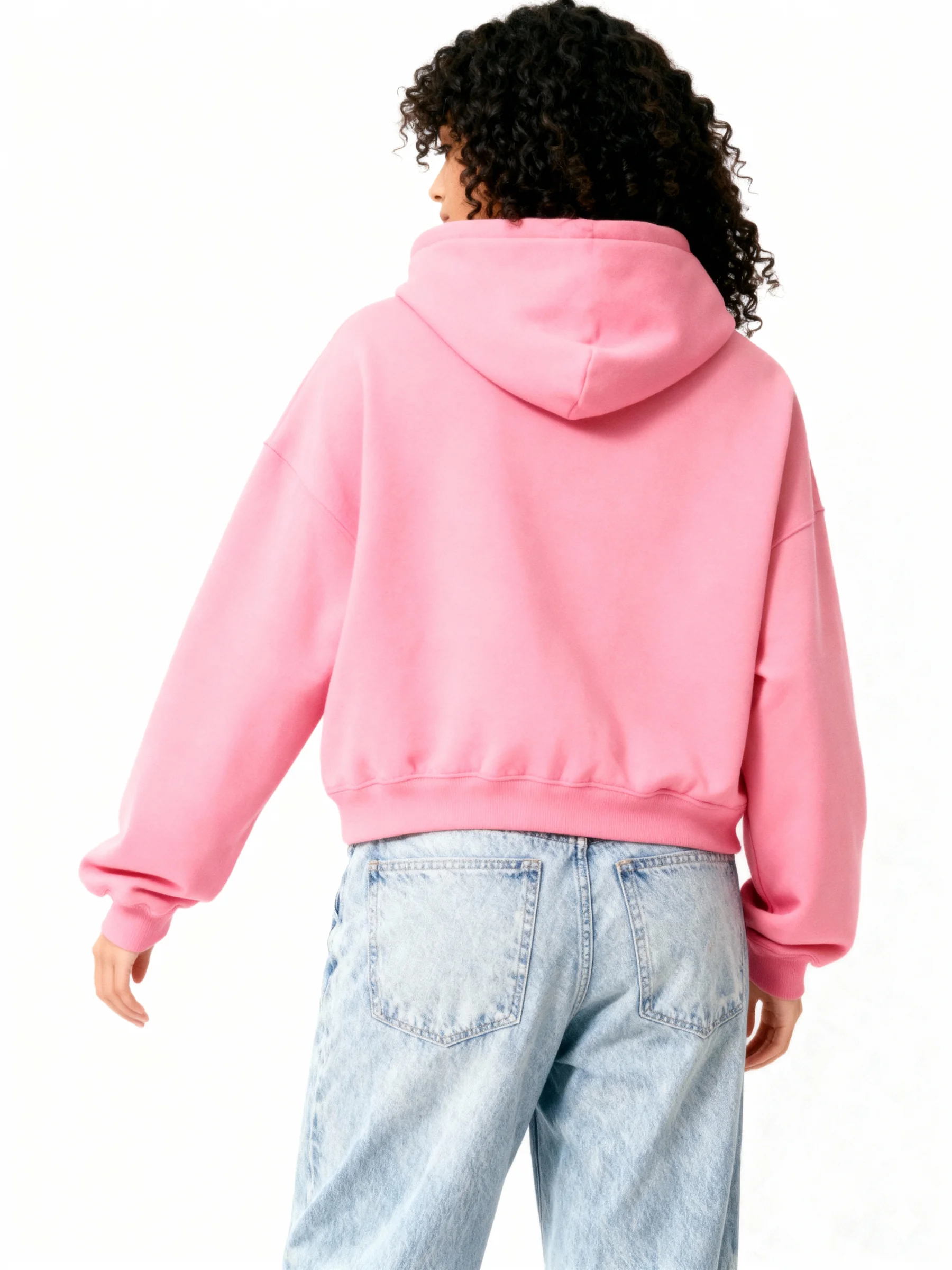 Plain Pink Boxy Hoodie