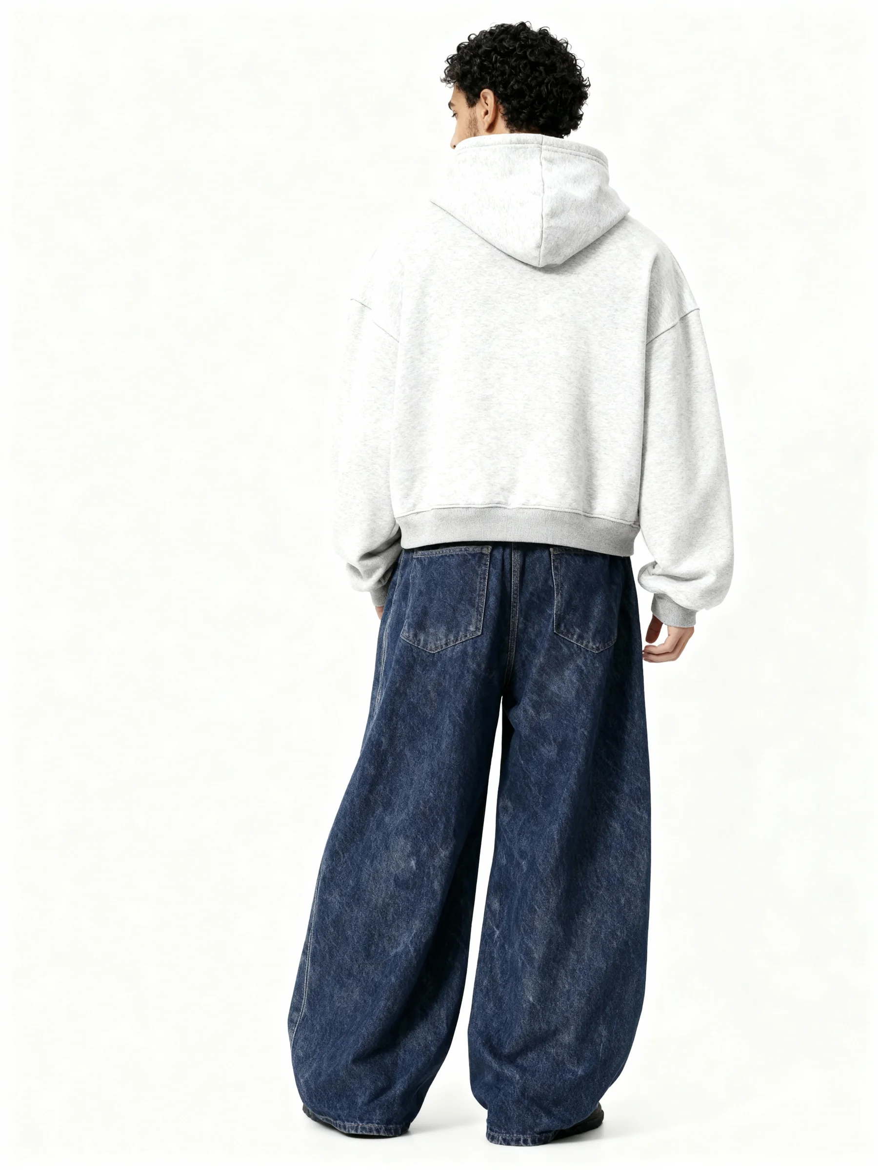 Plain Light Gray Boxy Hoodie