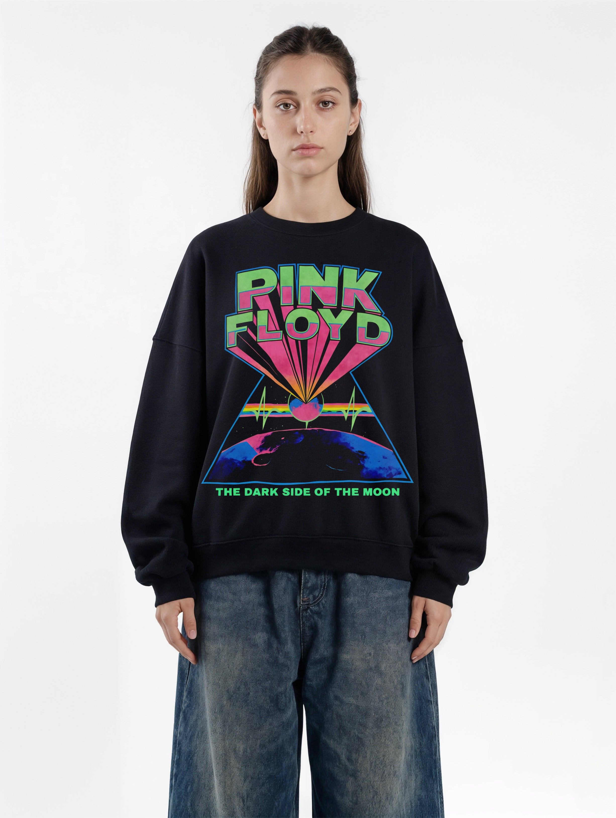 Pink Floyd Black Boxy Sweatshirt
