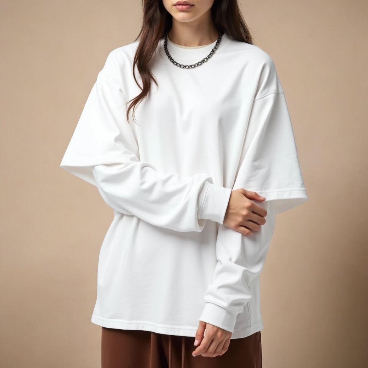 Layered Sleeves White T-shirt