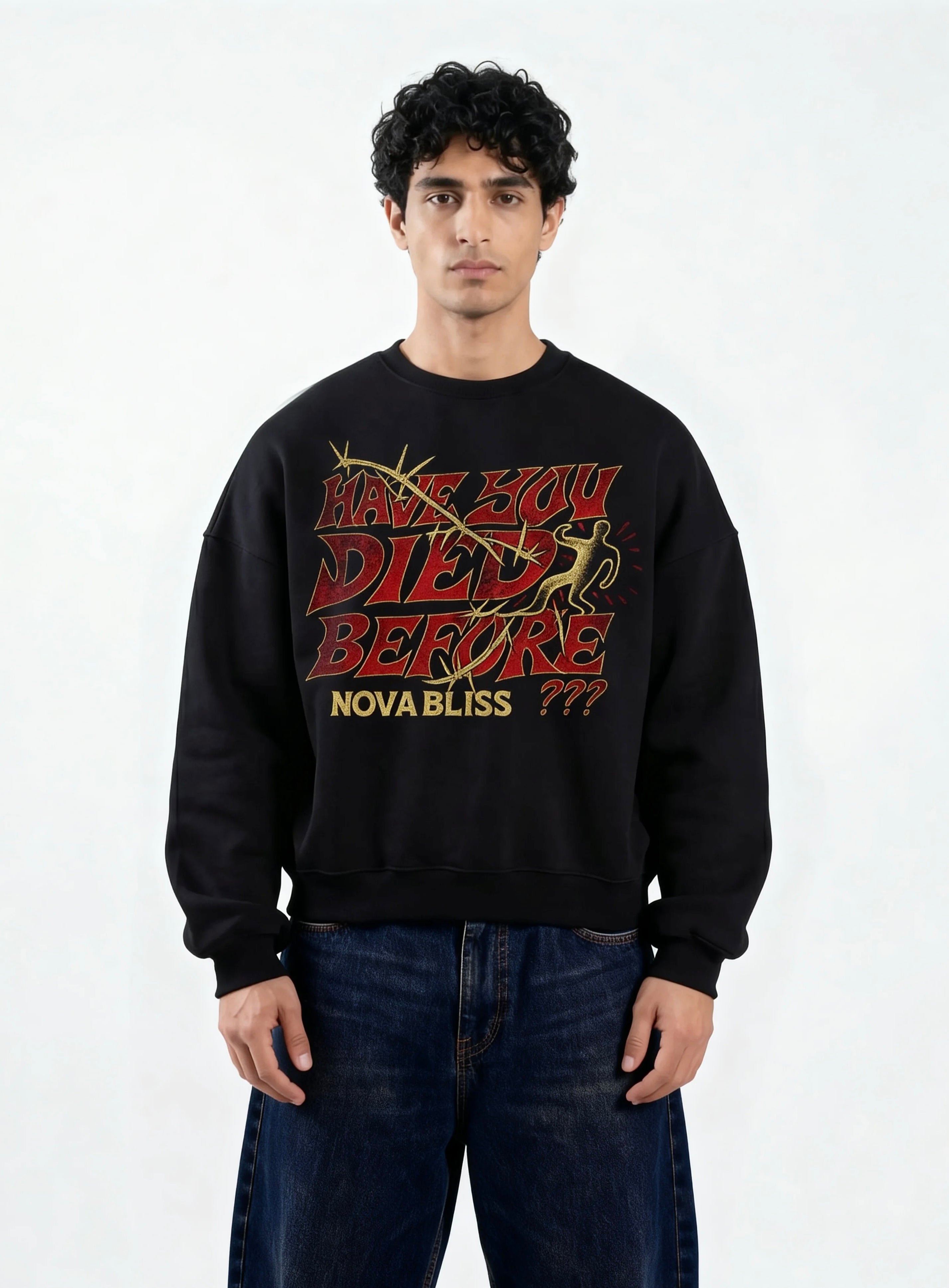 Have You Died Black Boxy Sweatshirt