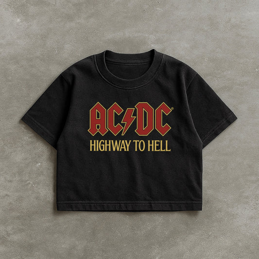 ACDC Black Boxy Tee