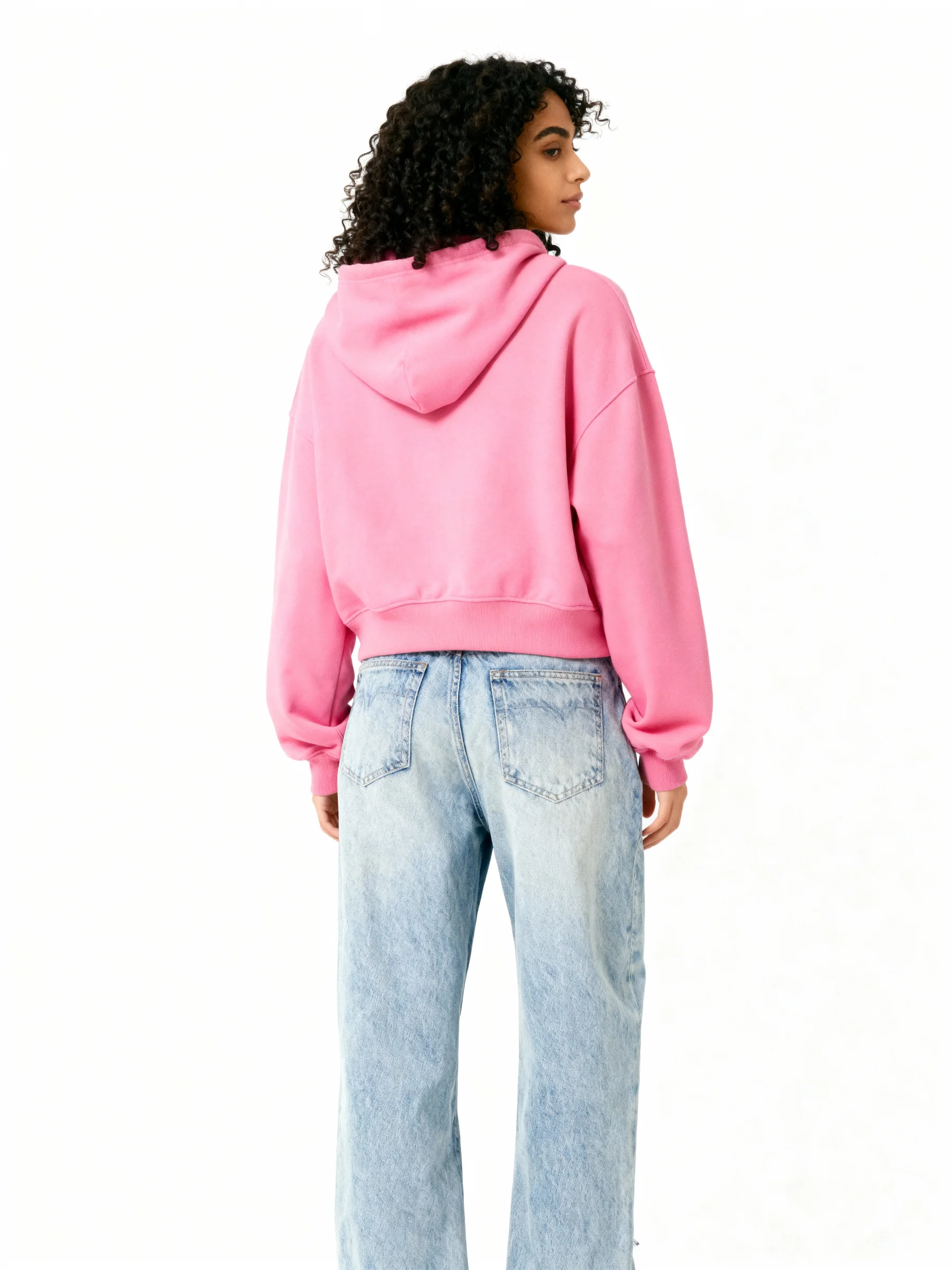 Plain Pink Boxy Hoodie