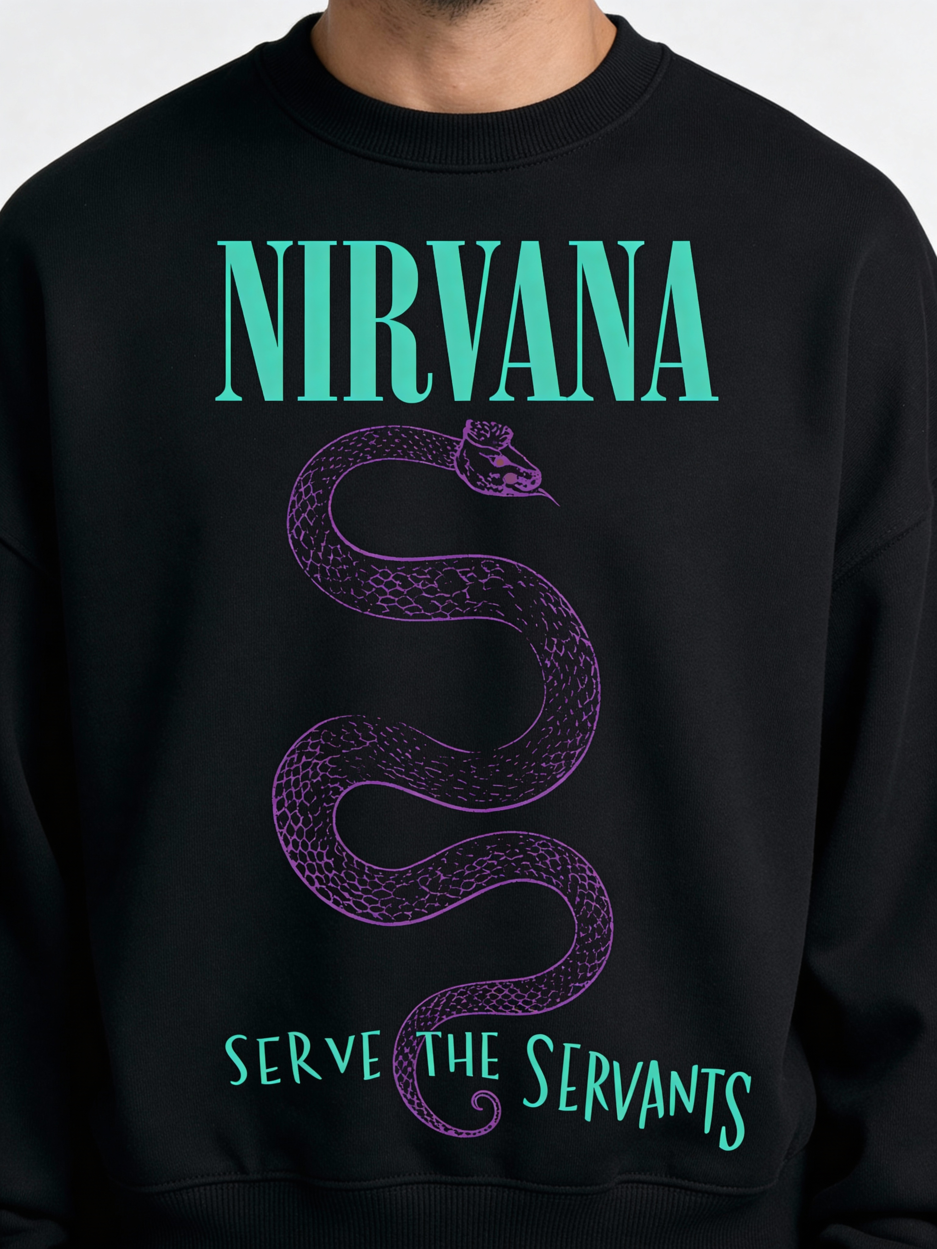 Nirvana Snake Black Boxy Sweatshirt