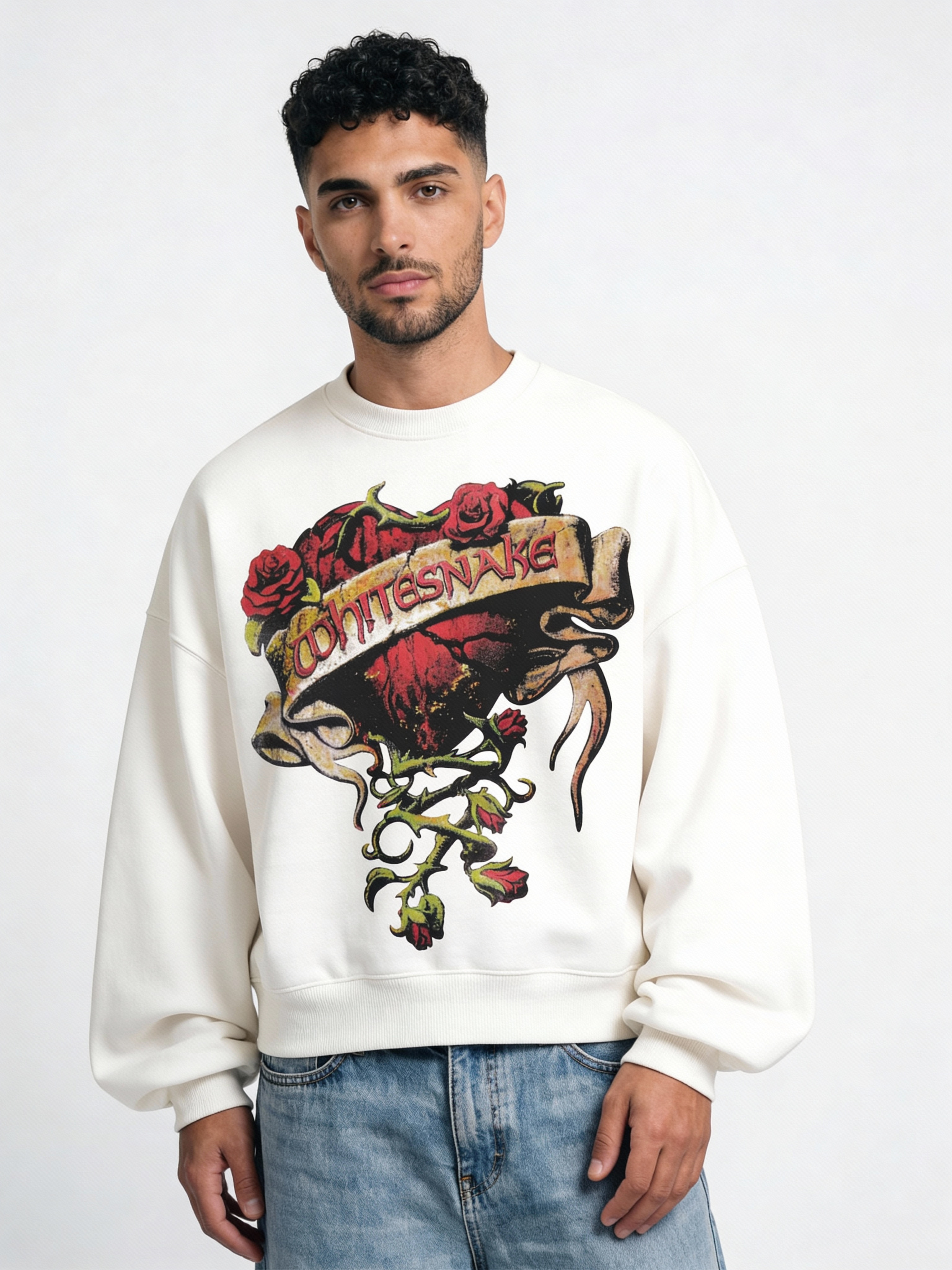 Whitesnake White Boxy Sweatshirt