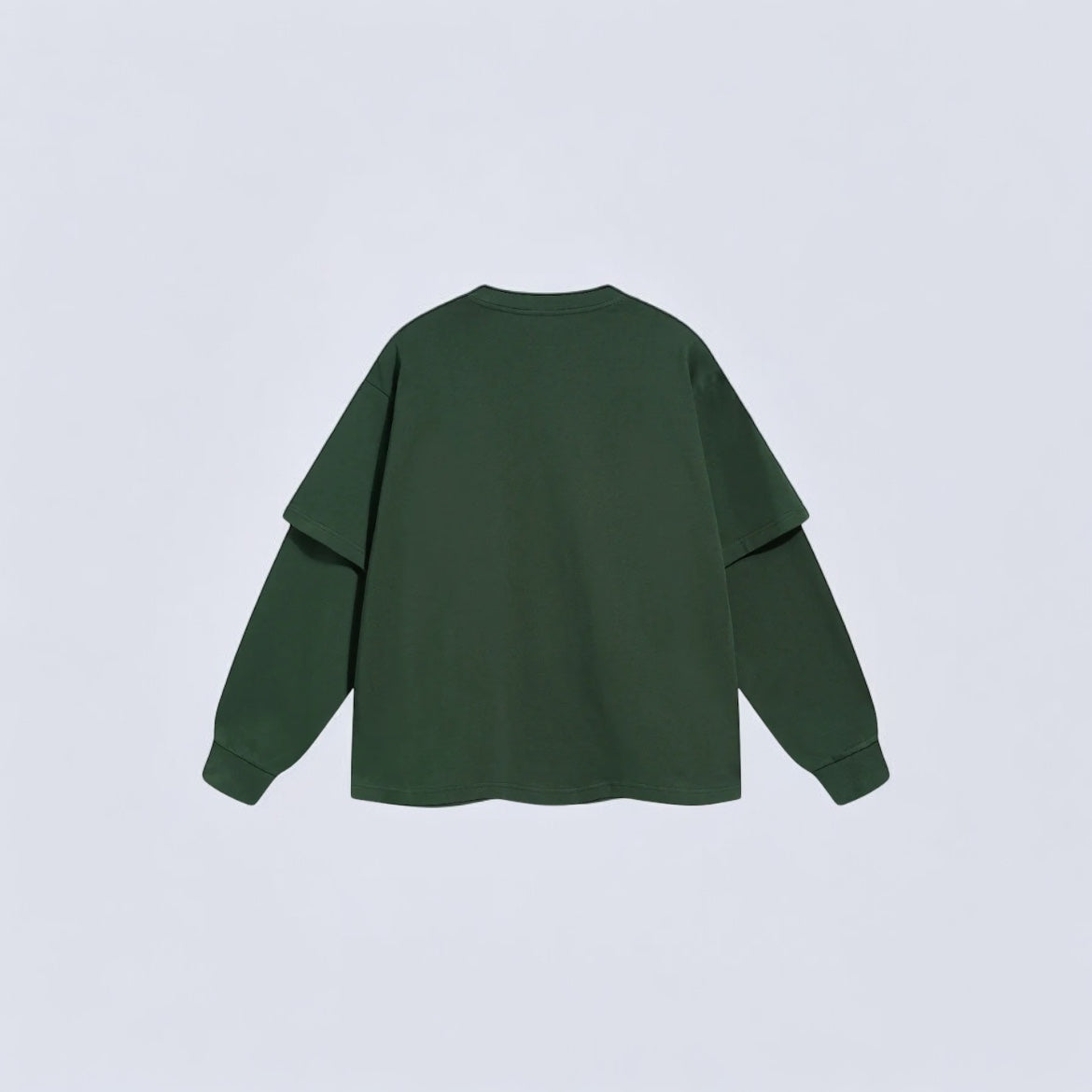 Layered Sleeves Dark Green T-shirt