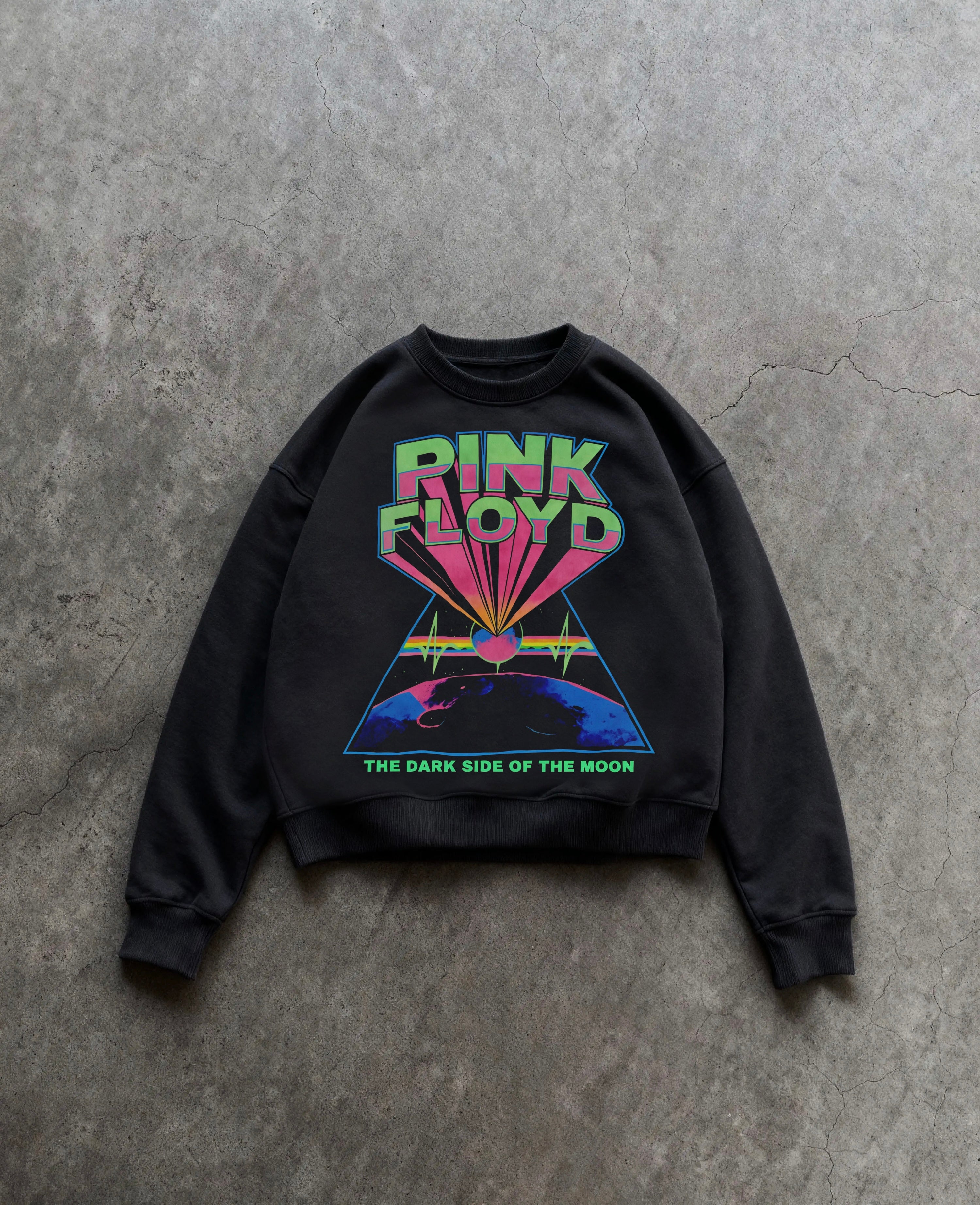 Pink Floyd Black Boxy Sweatshirt
