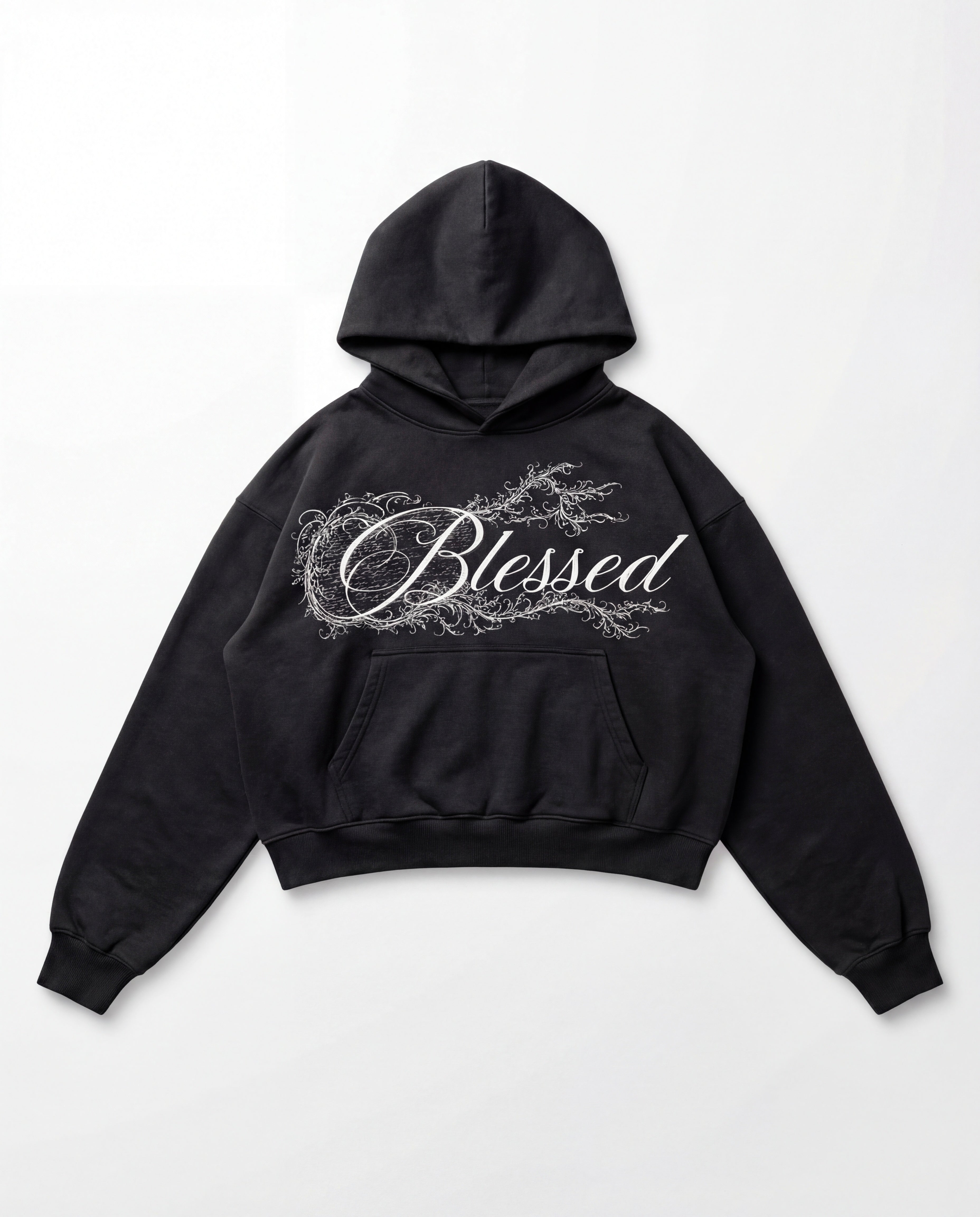 Blessed Black Boxy Hoodie